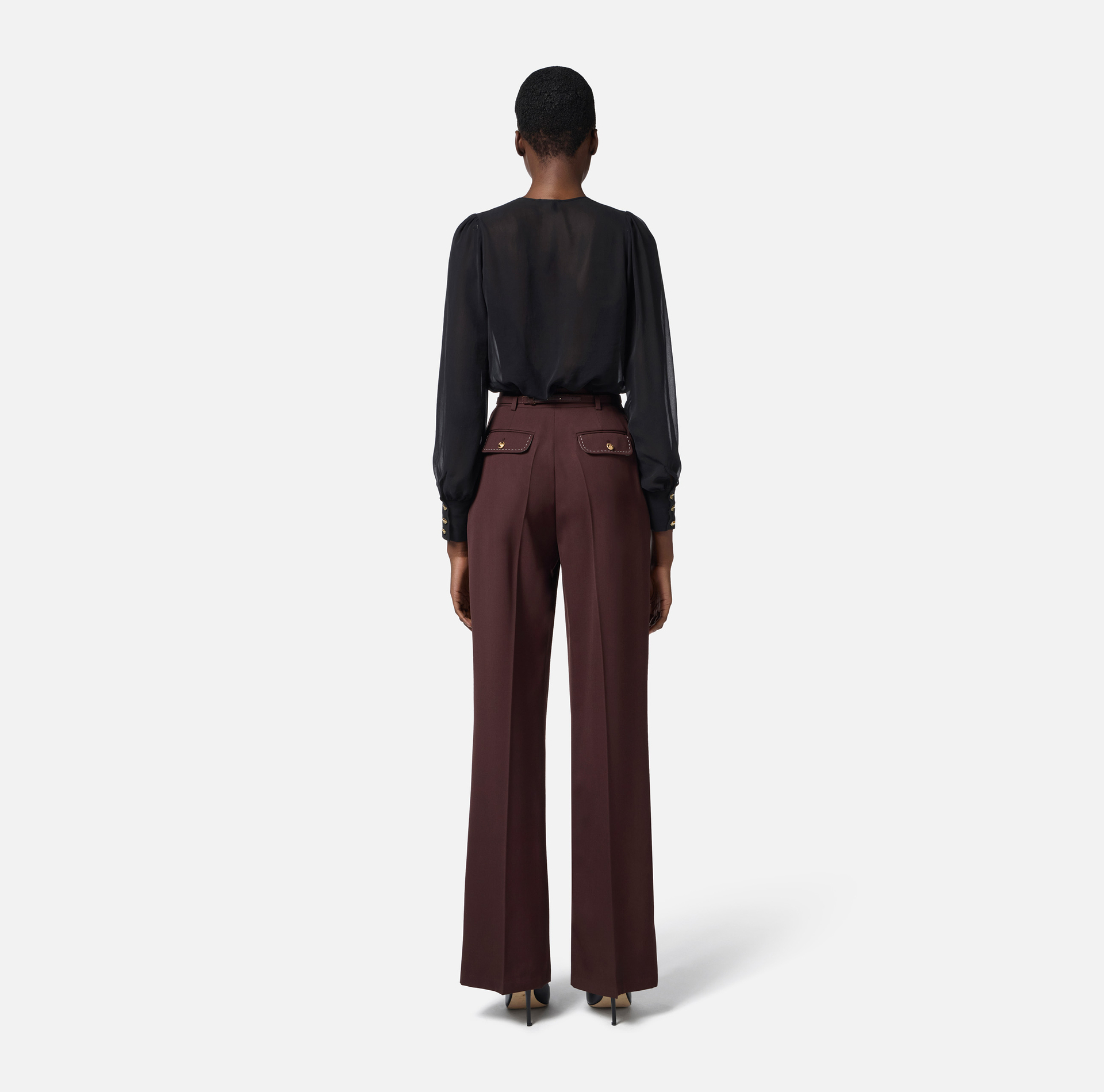 Bodysuit in tulle and silk georgette - Elisabetta Franchi