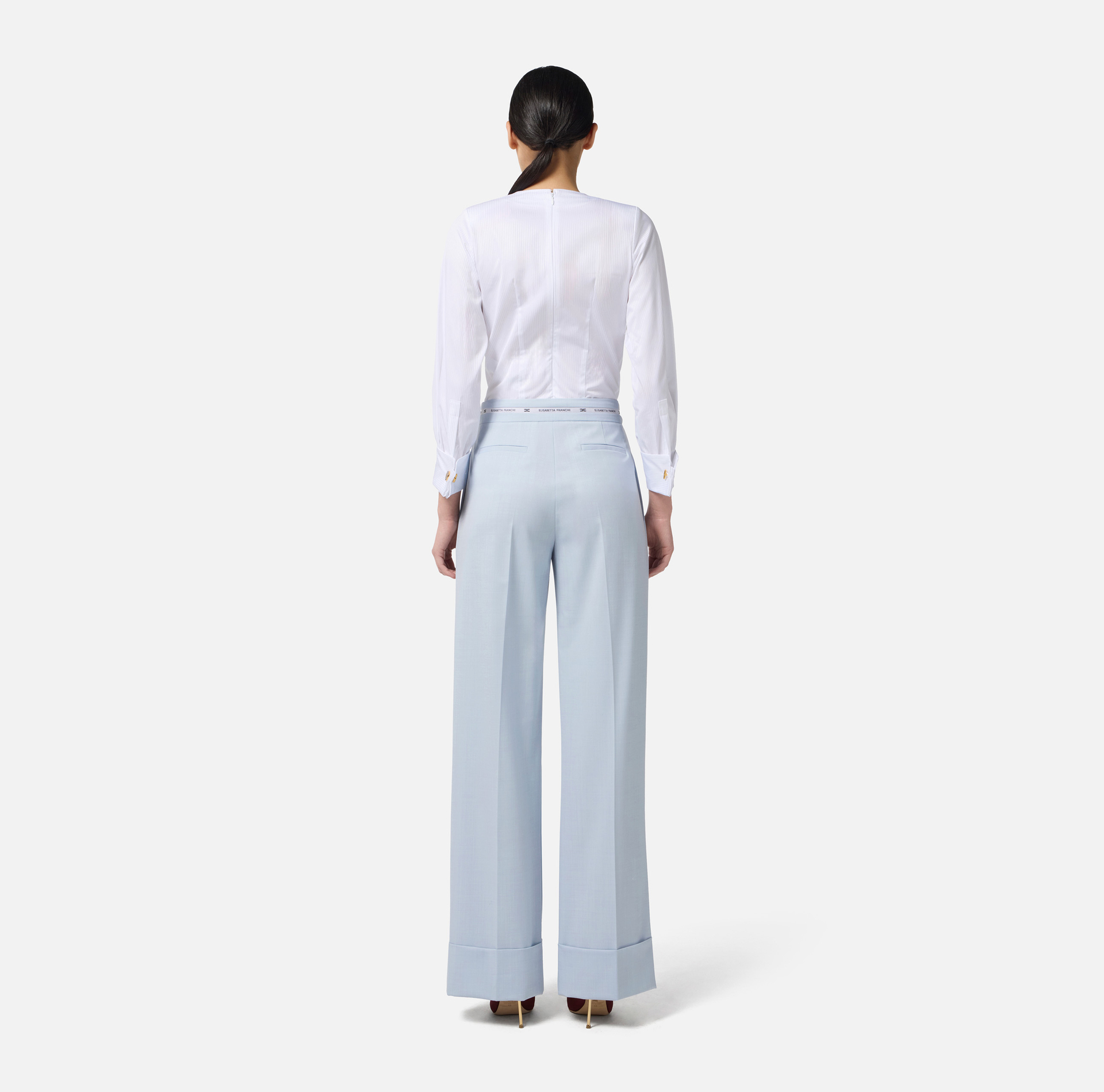 Body in popeline di cotone con dettagli smoking - Elisabetta Franchi
