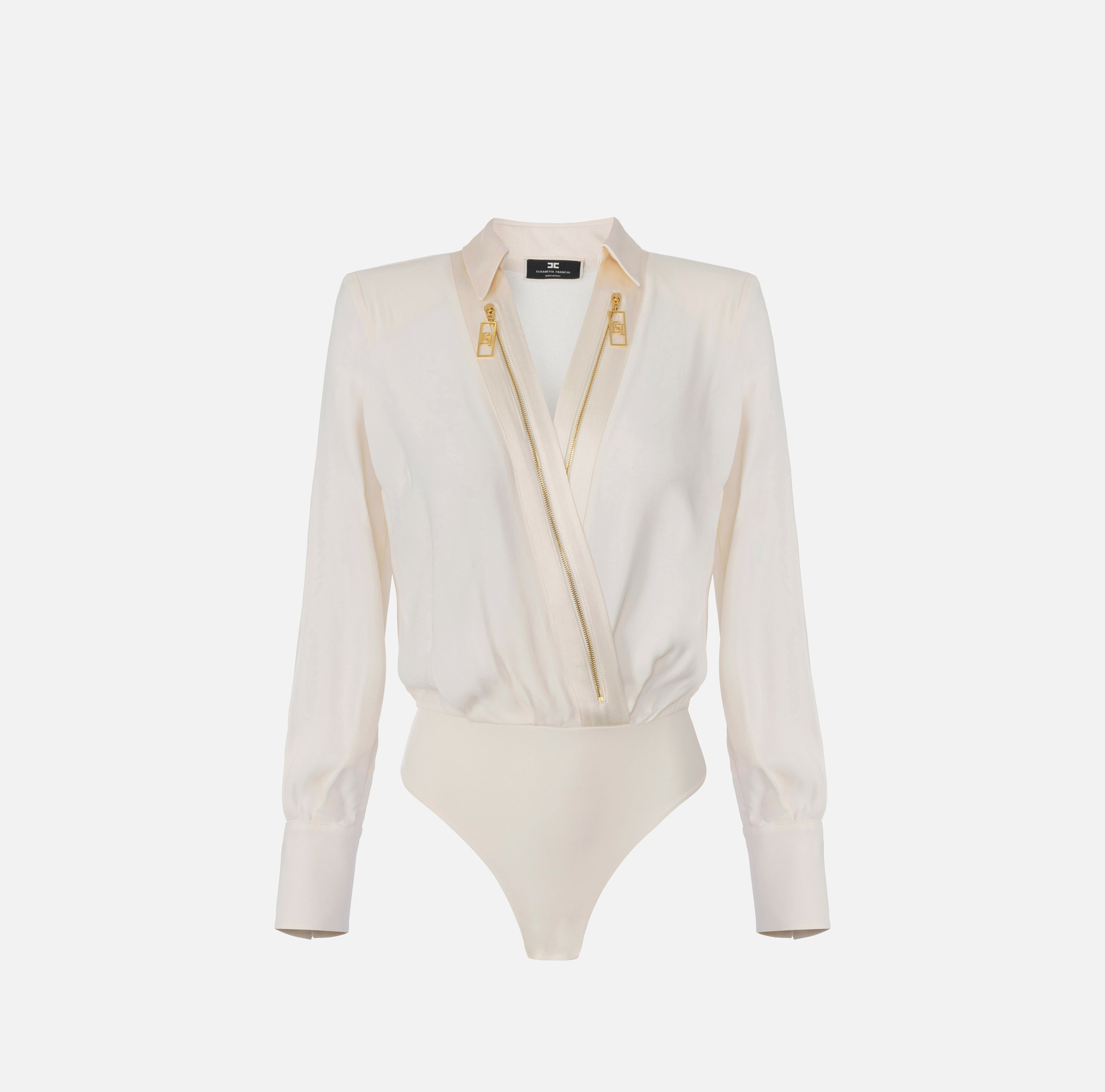 Camicia body in georgette e raso con zip - Elisabetta Franchi