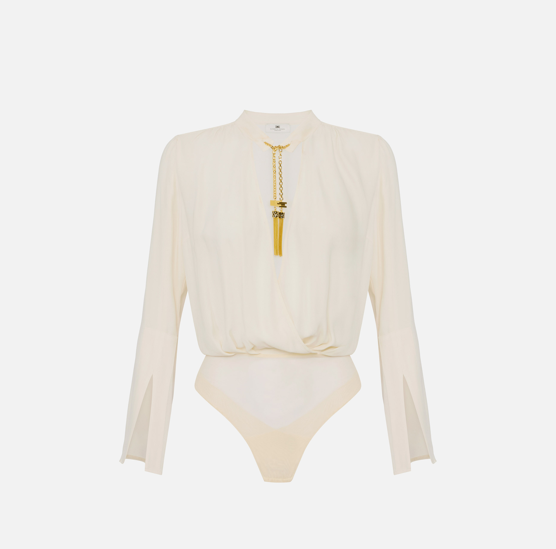 Body z żorżety z biżuteryjnymi detalami - Elisabetta Franchi