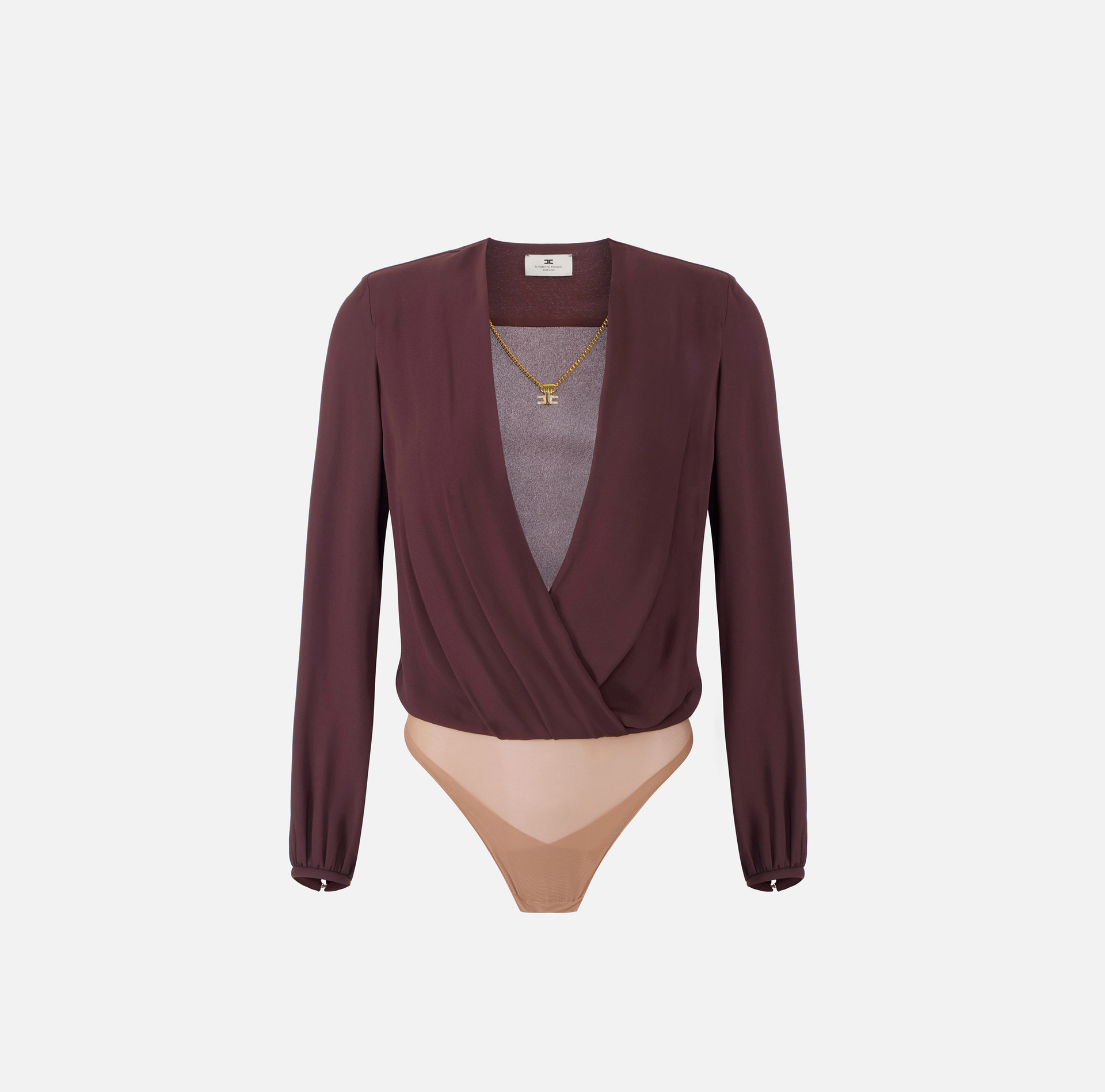 Body in georgette di viscosa con collana