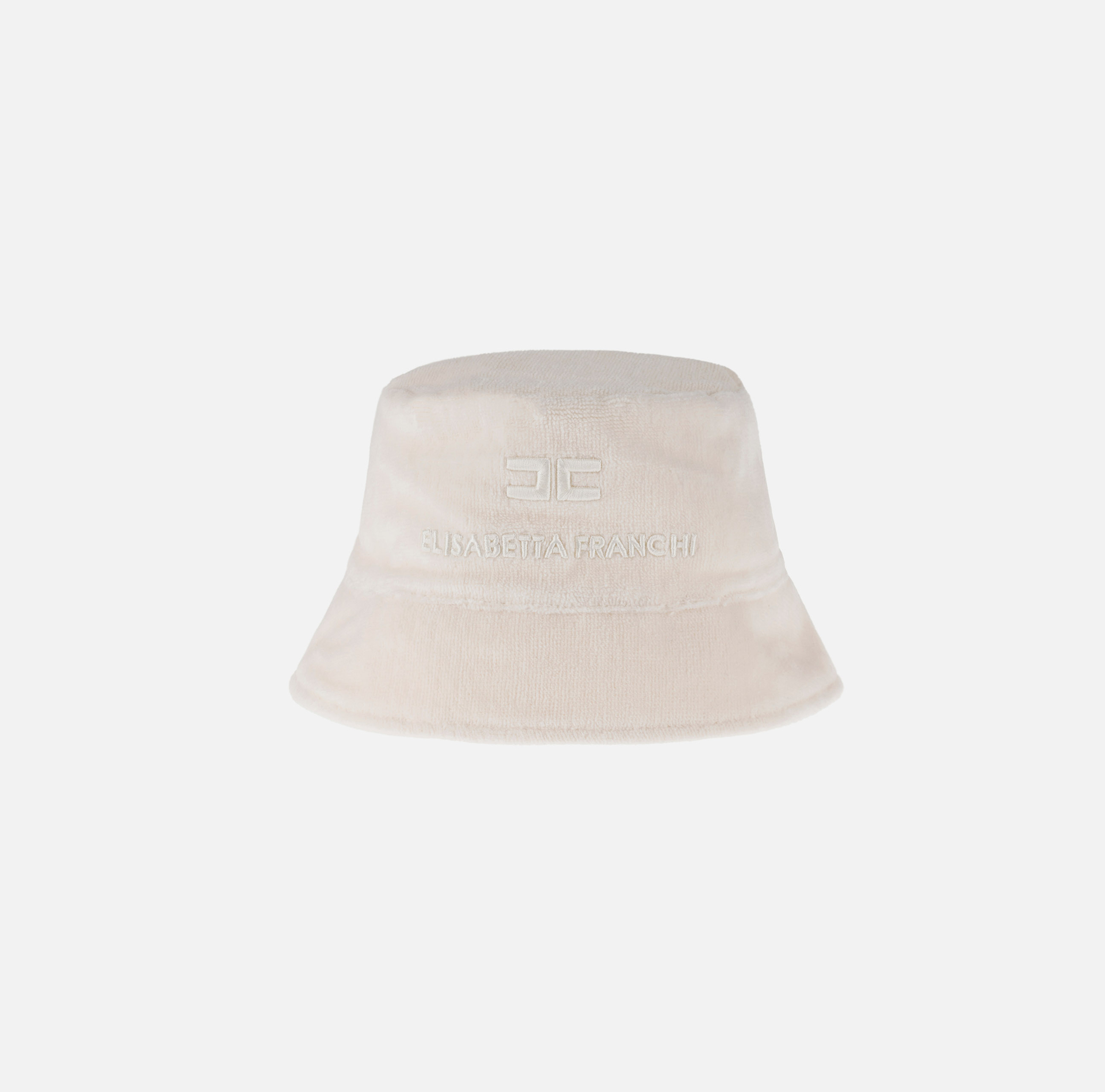 Cappello bucket in spugna di cotone con logo - Elisabetta Franchi