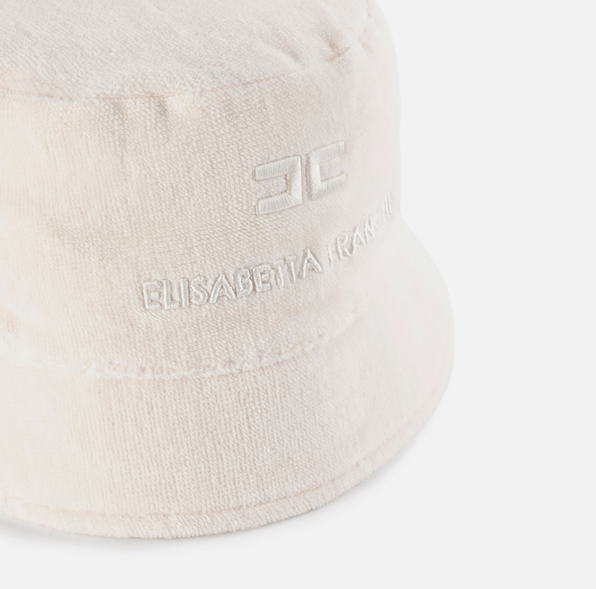Cappello bucket in spugna di cotone con logo - Elisabetta Franchi