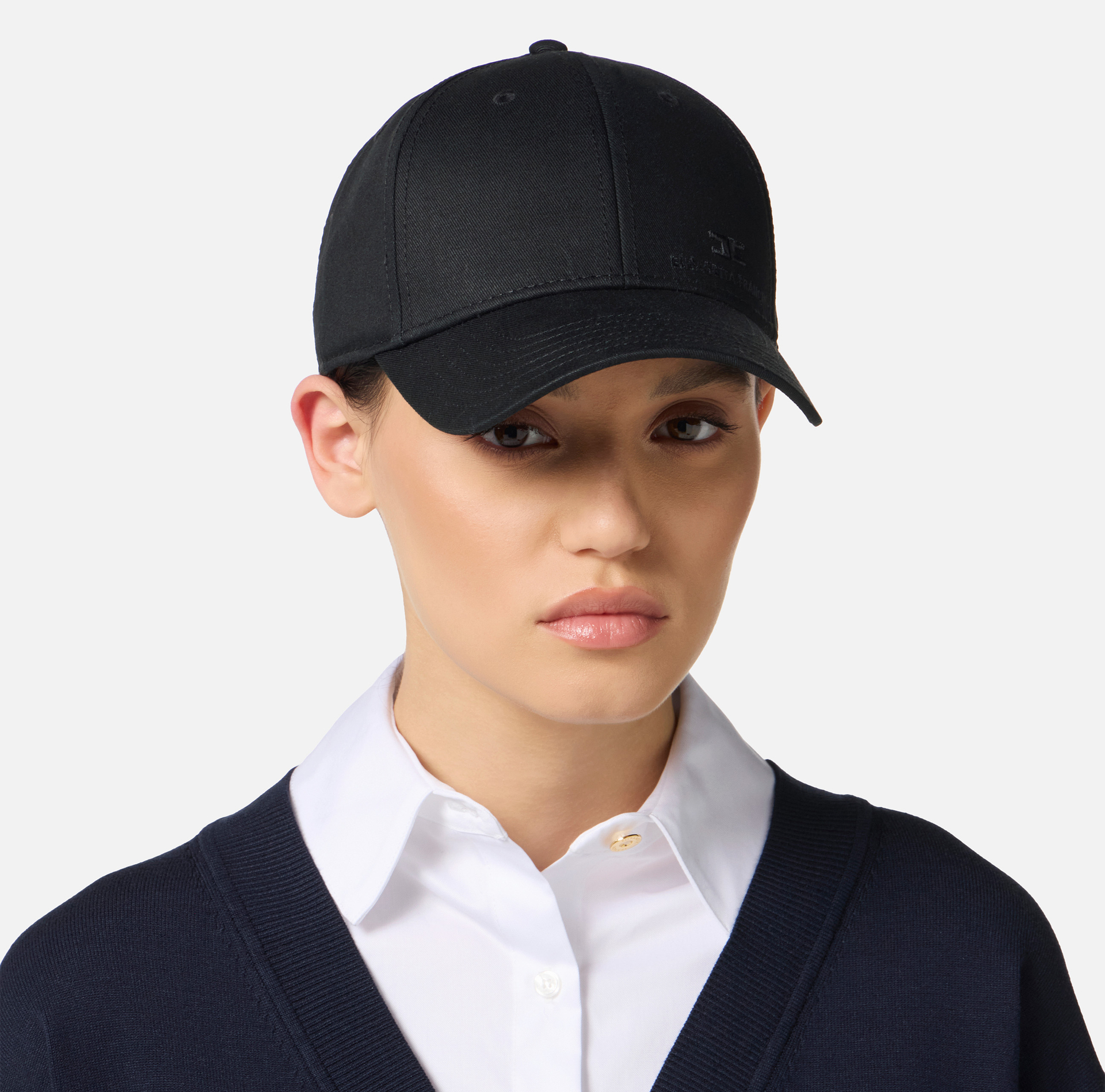 Gorra de béisbol de gabardina con cinta - Elisabetta Franchi