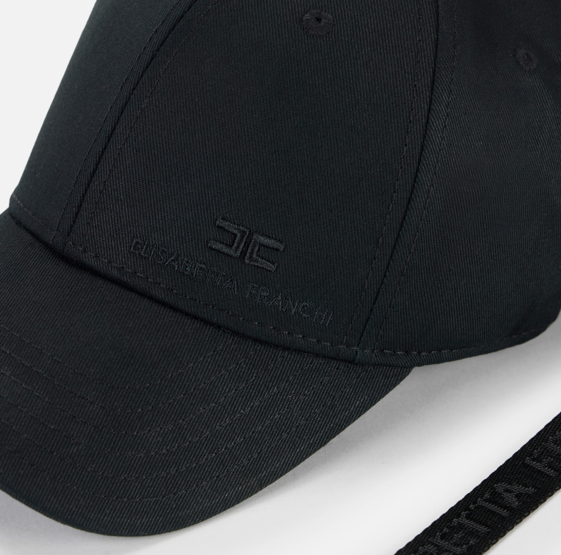 Gorra de béisbol de gabardina con cinta - Elisabetta Franchi