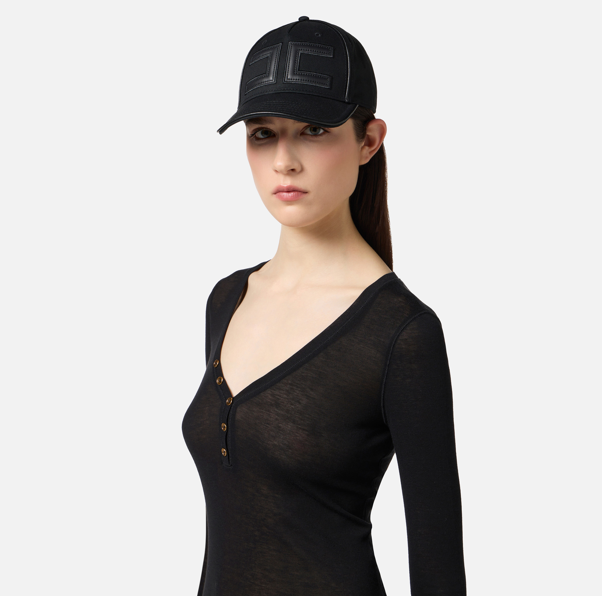 Gabardine baseball cap with logo - Elisabetta Franchi