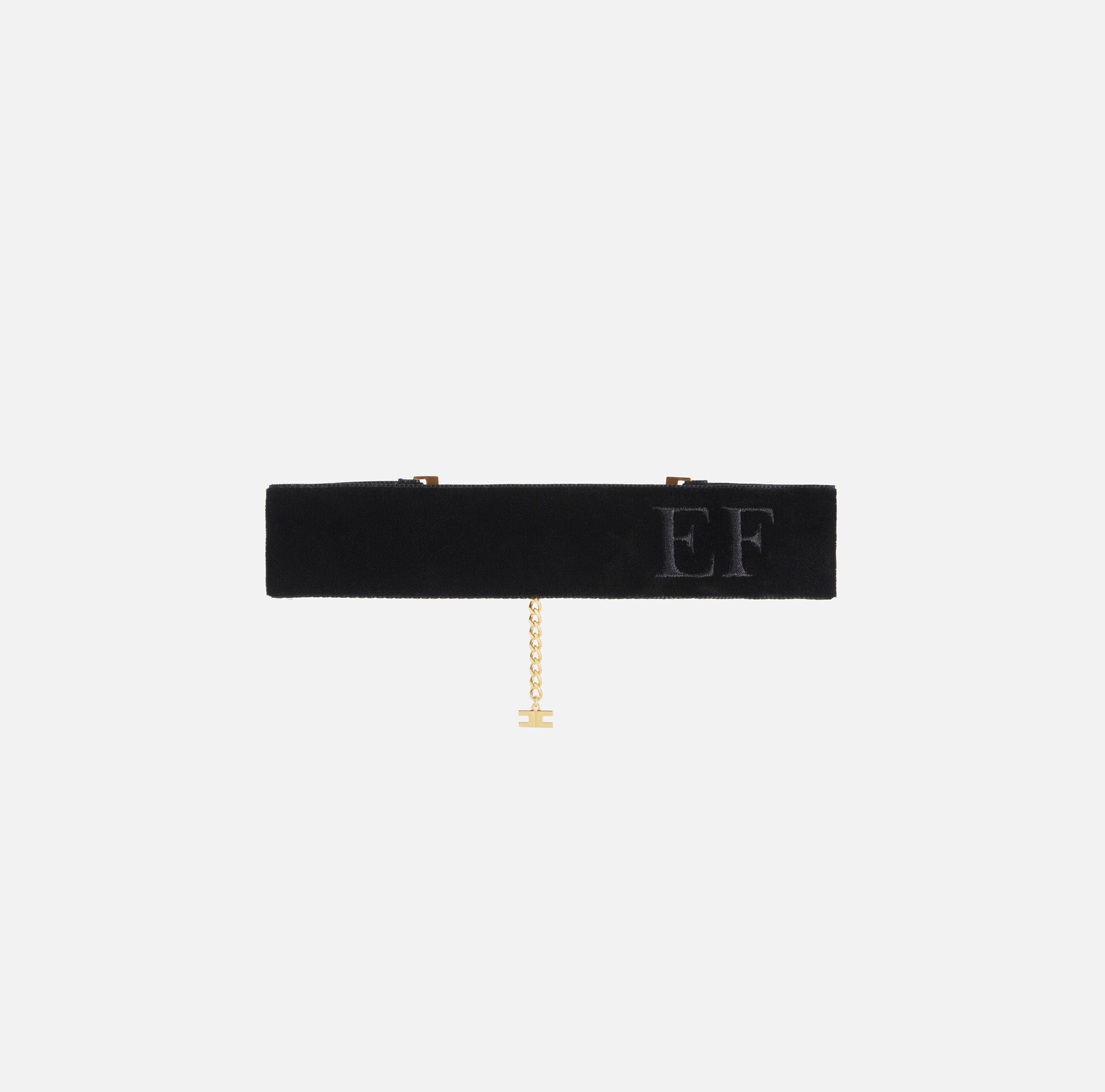 Velvet chocker necklace with embroidered logo - Elisabetta Franchi