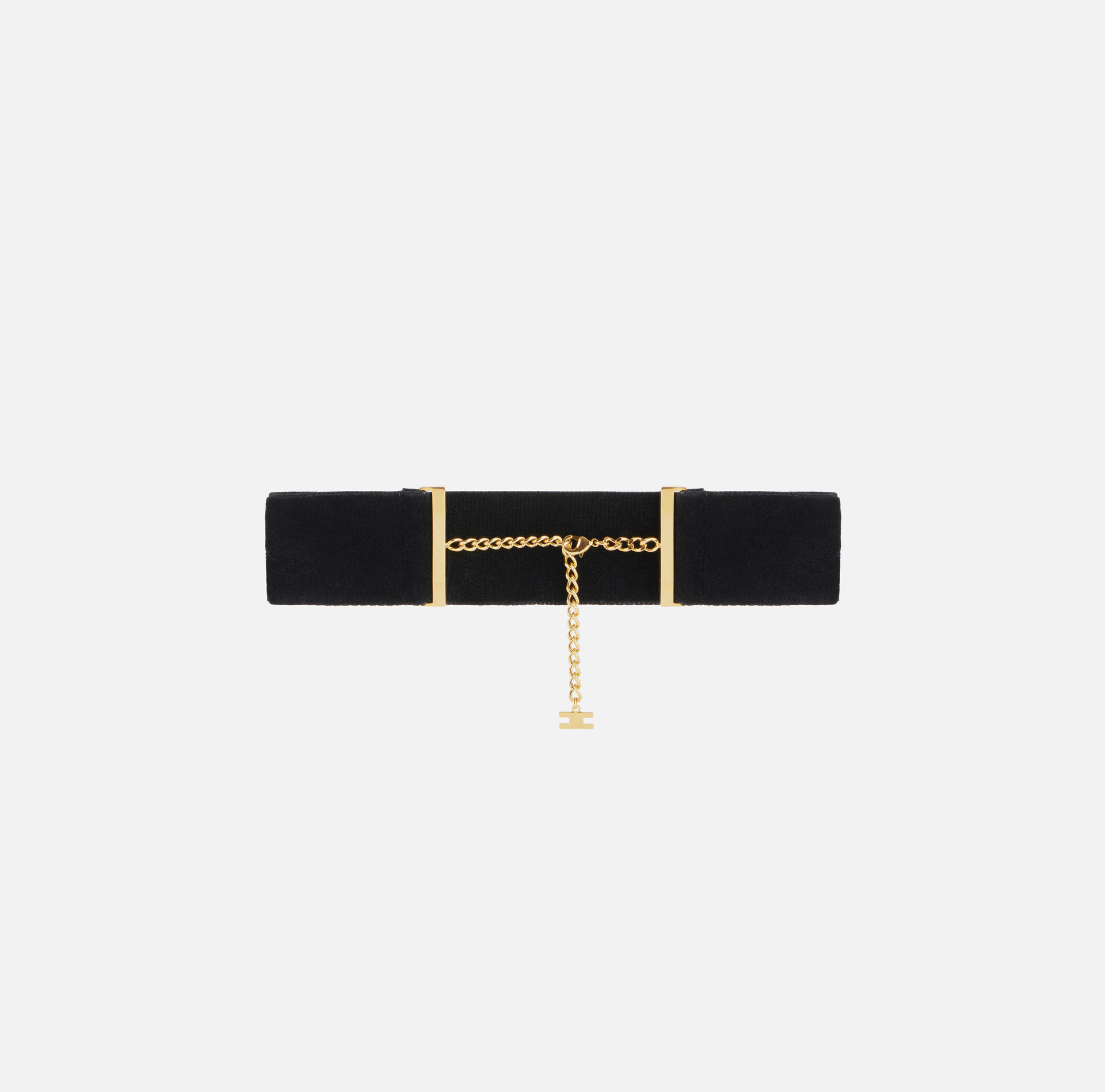 Velvet chocker necklace with embroidered logo - Elisabetta Franchi