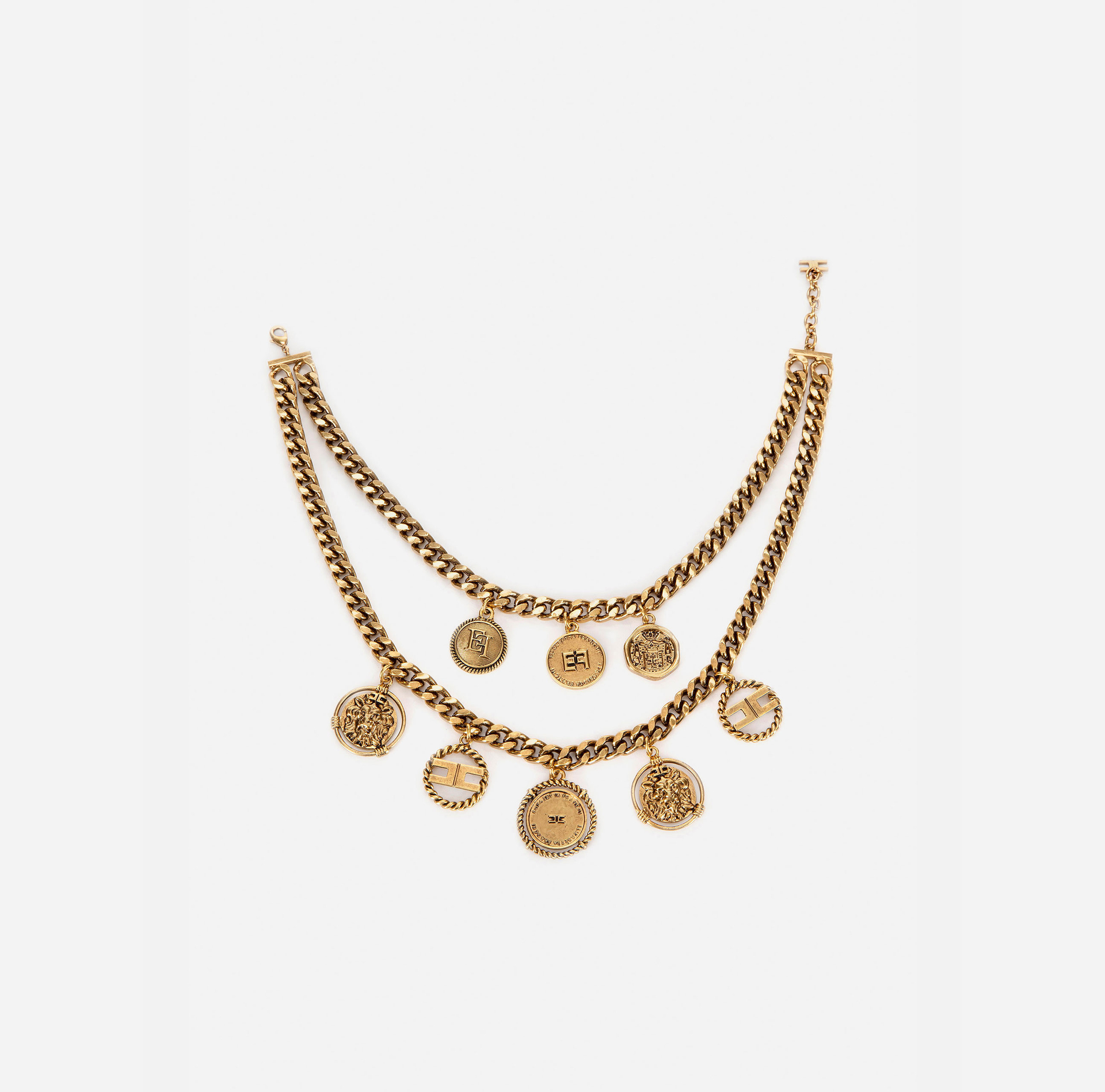 Collier Ras De Cou Avec Double Brin De Chaîne - Elisabetta Franchi