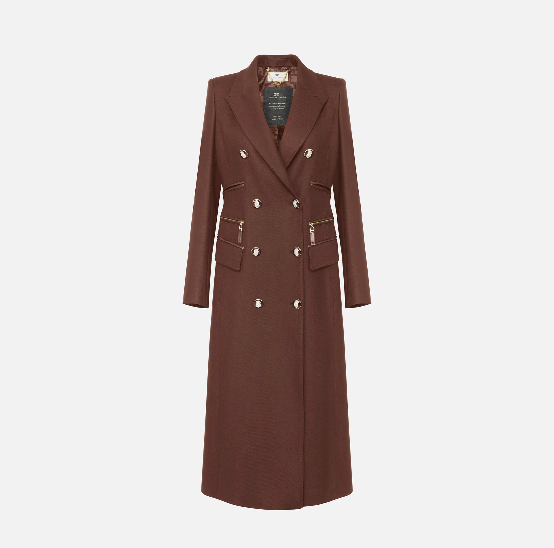 Coat in double layer crêpe fabric - Elisabetta Franchi