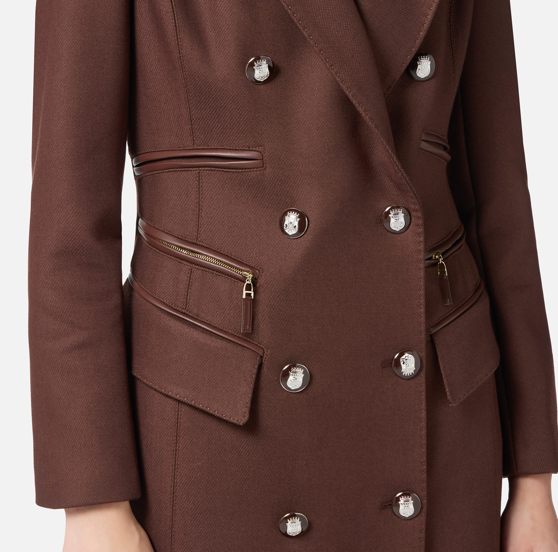 Coat in double layer crêpe fabric - Elisabetta Franchi