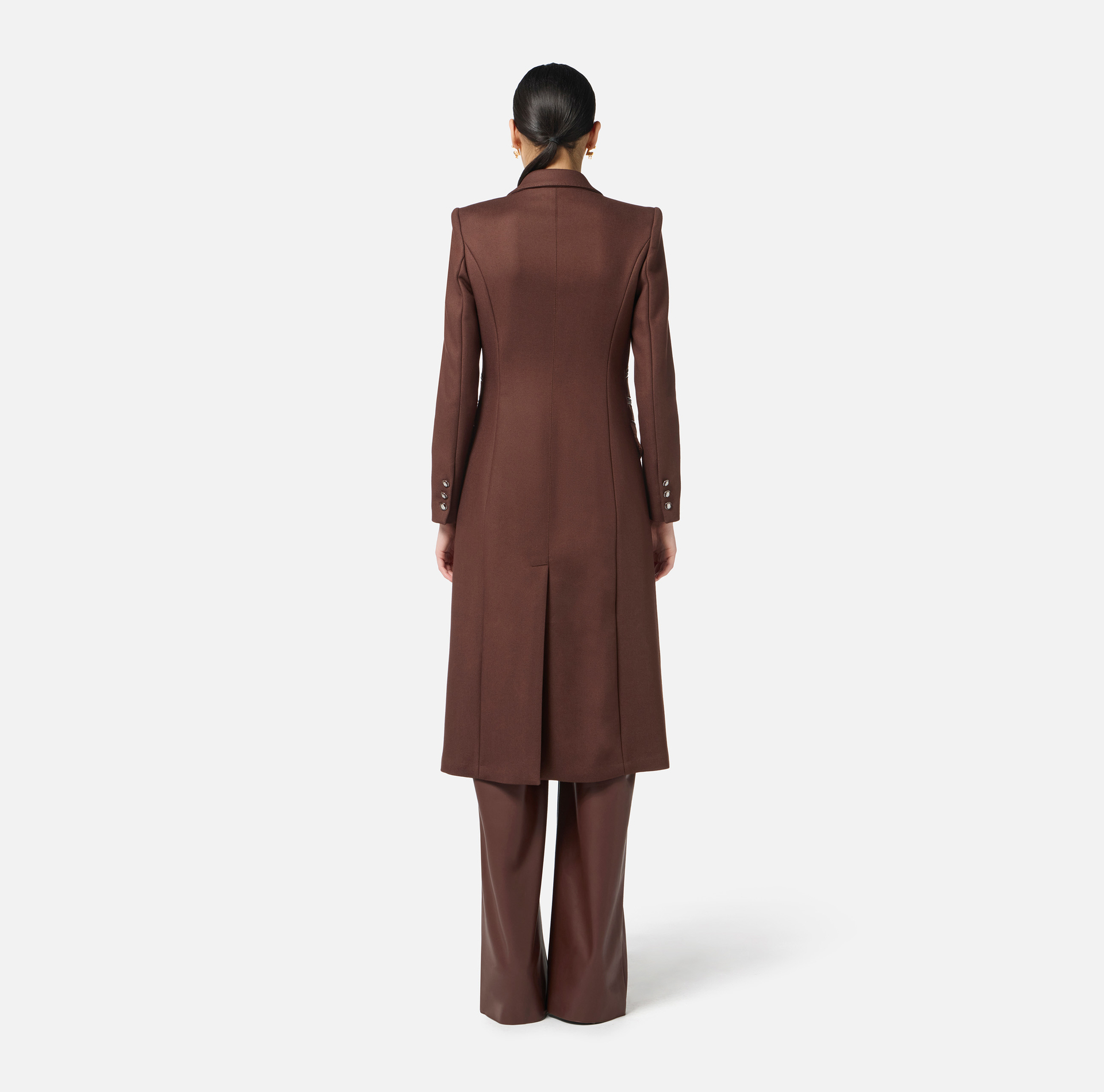 Coat in double layer crêpe fabric - Elisabetta Franchi