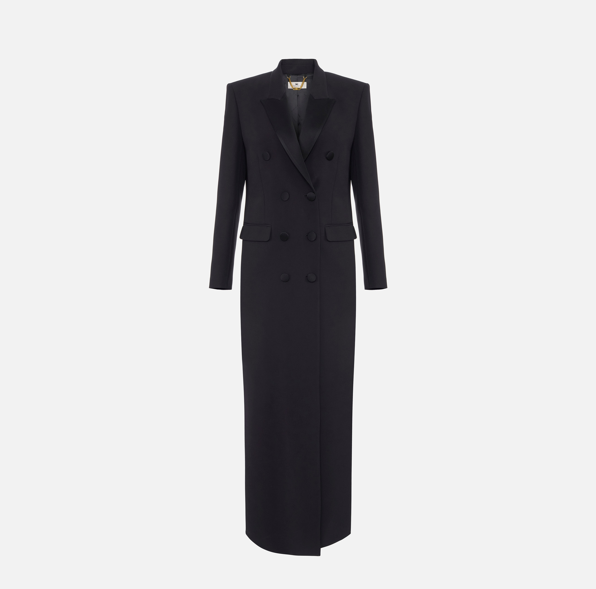 Lightweight crêpe coat with satin details - Elisabetta Franchi