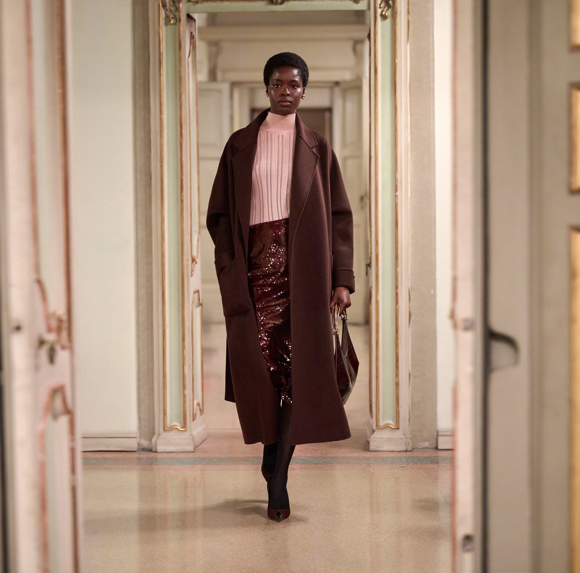 Coat in double wool blend cloth - Elisabetta Franchi