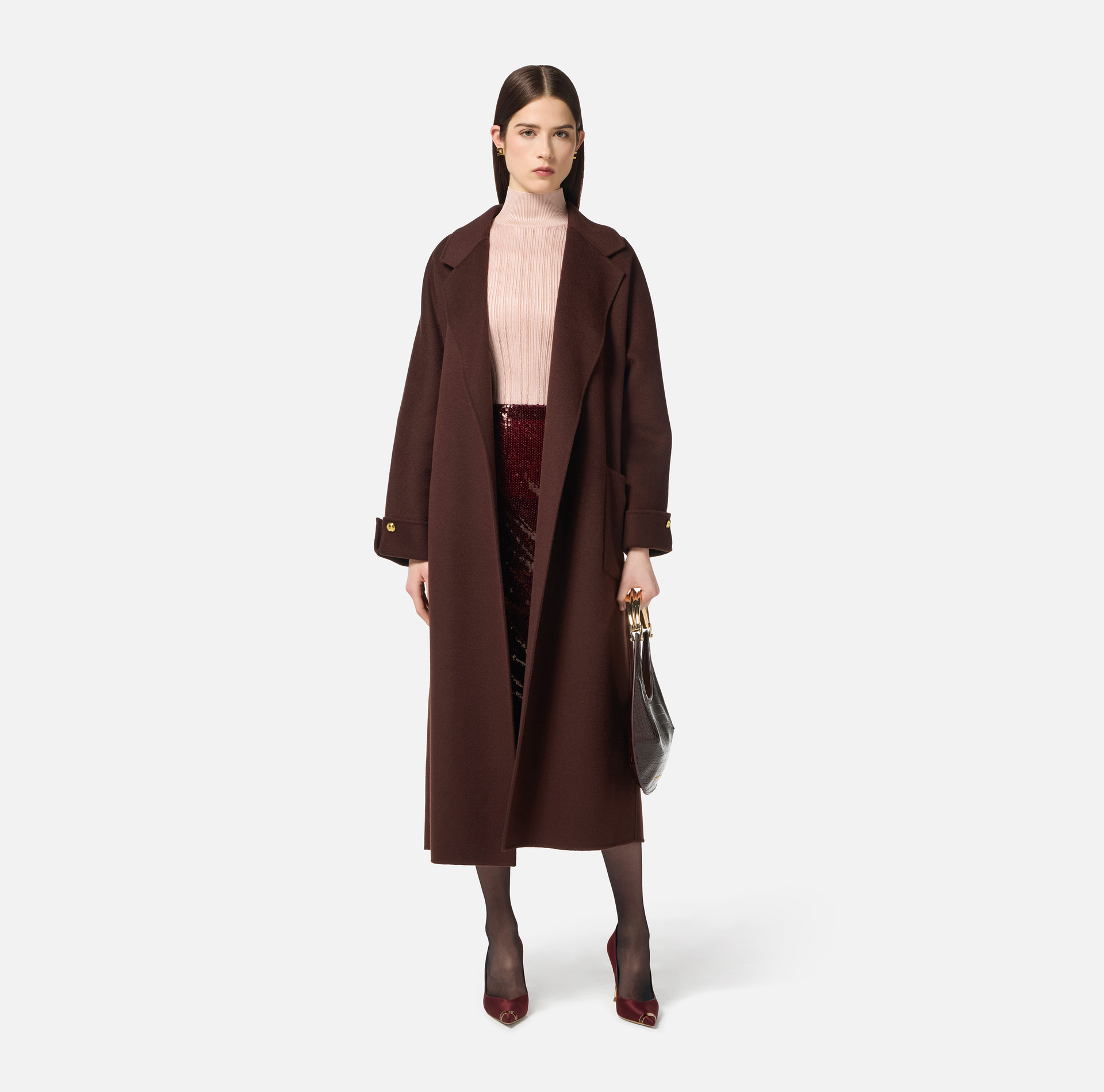 Coat in double wool blend cloth - Elisabetta Franchi
