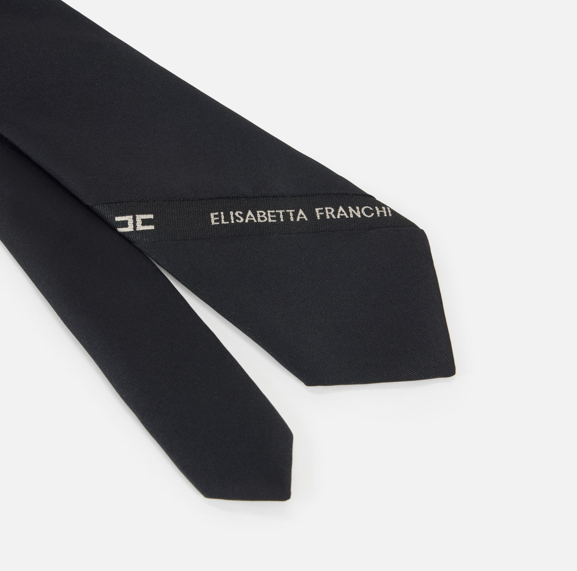 Cravate en twill avec ruban logo - Elisabetta Franchi