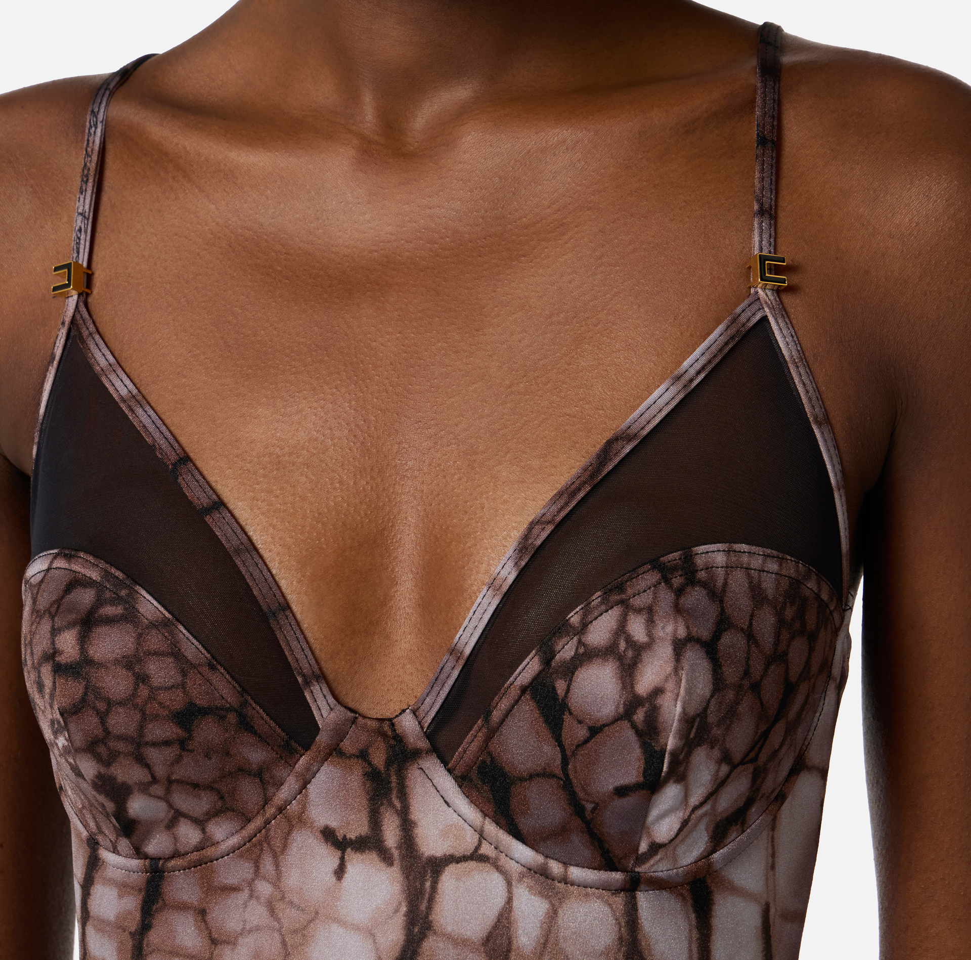 Traje de baño de una pieza con estampado de cocodrilo - Elisabetta Franchi