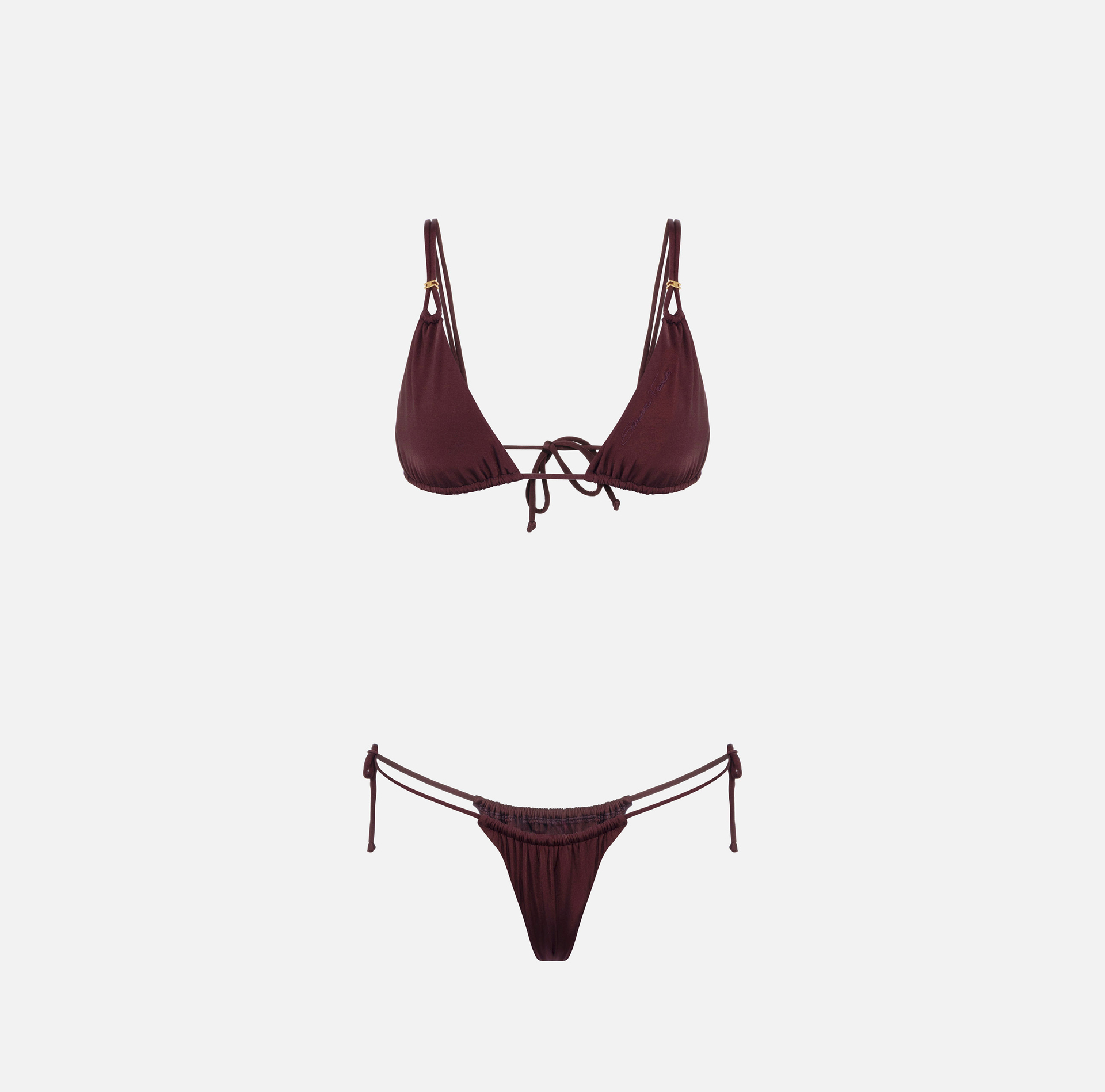 Bikini with laces and logo - ABBIGLIAMENTO - Elisabetta Franchi