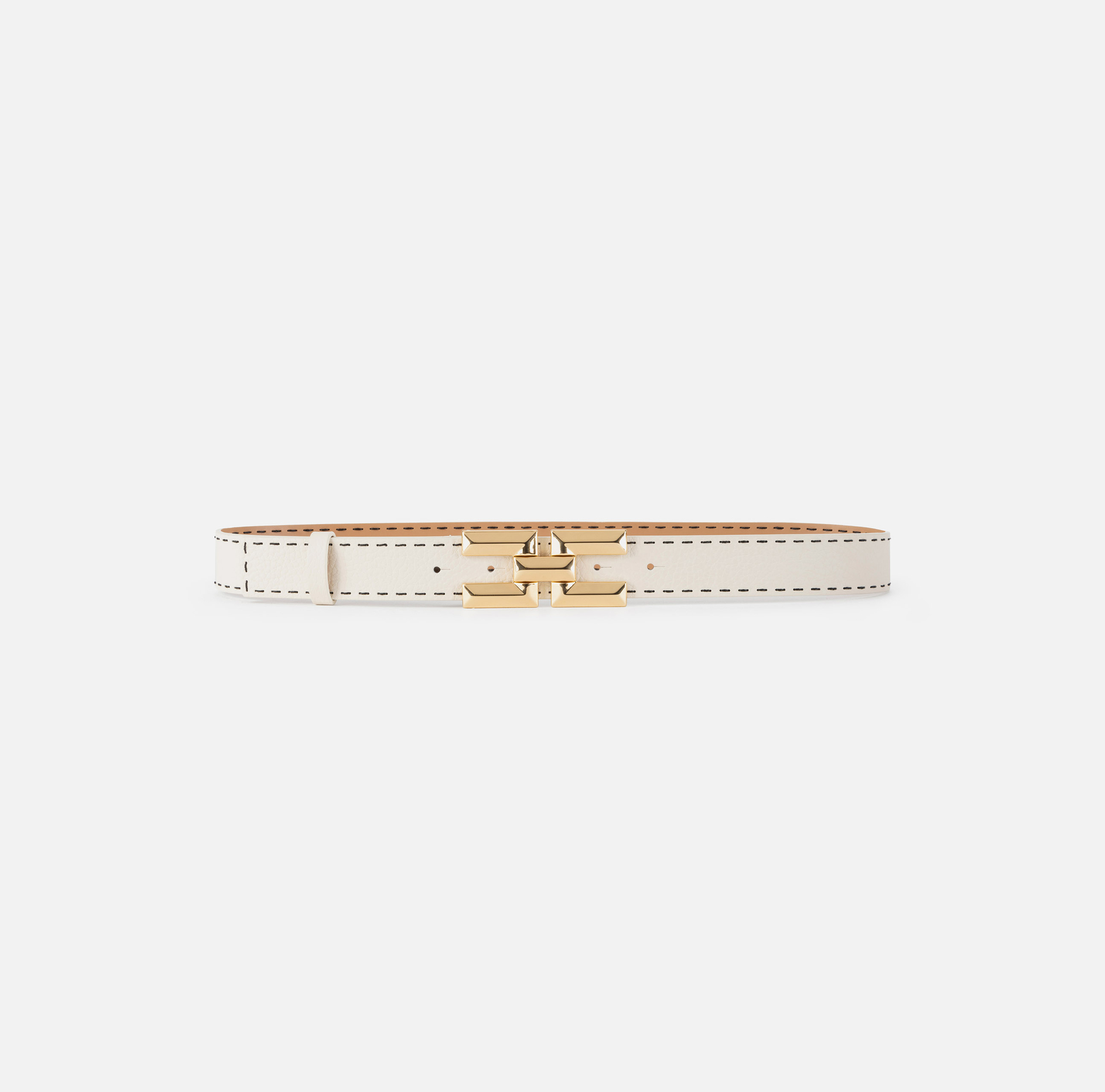 Ceinture taille haute en cuir avec surpiqûres - ACCESSORI - Elisabetta Franchi