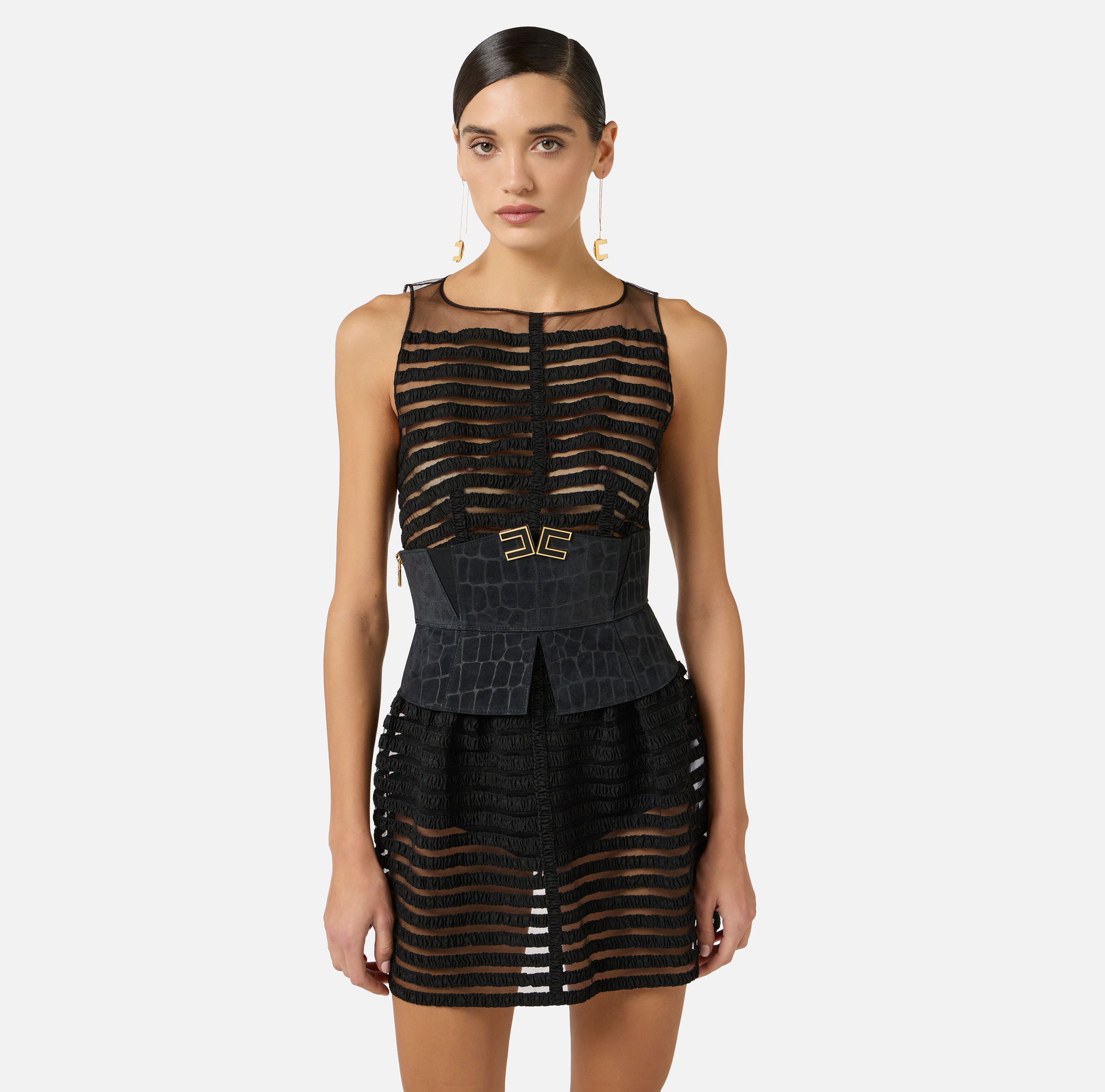 Pasek gorsetowy z nubuku - Elisabetta Franchi