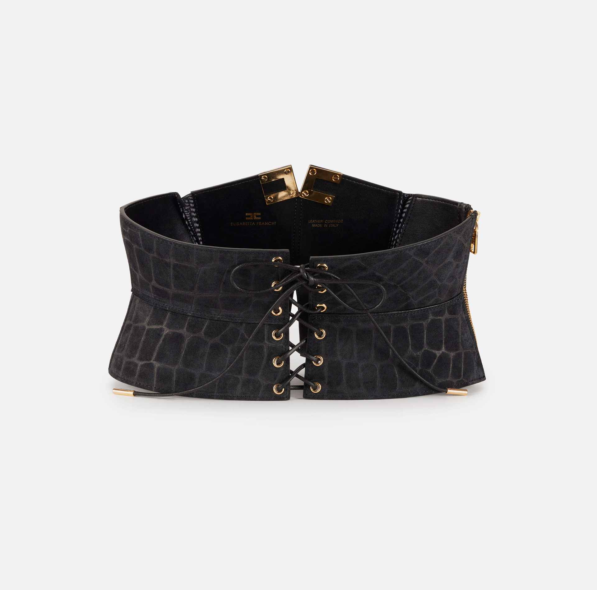 Pasek gorsetowy z nubuku - Elisabetta Franchi