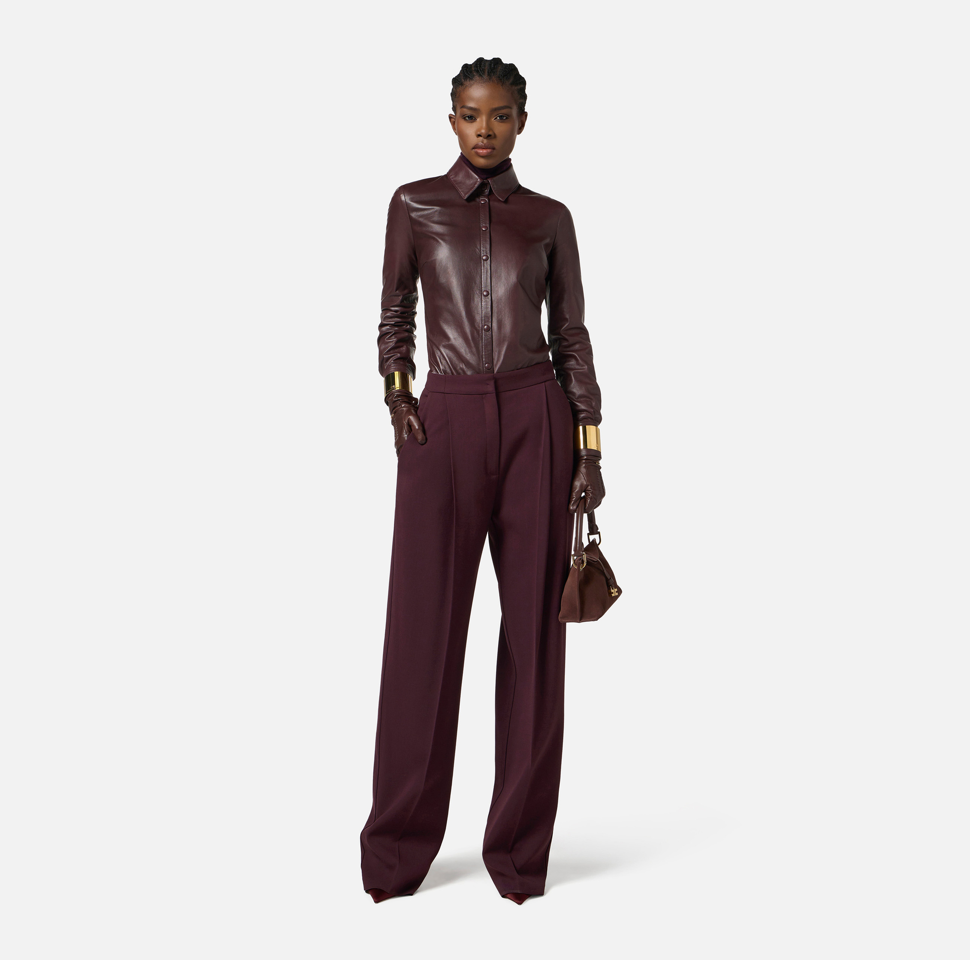 Leather shirt with bow tie - Elisabetta Franchi