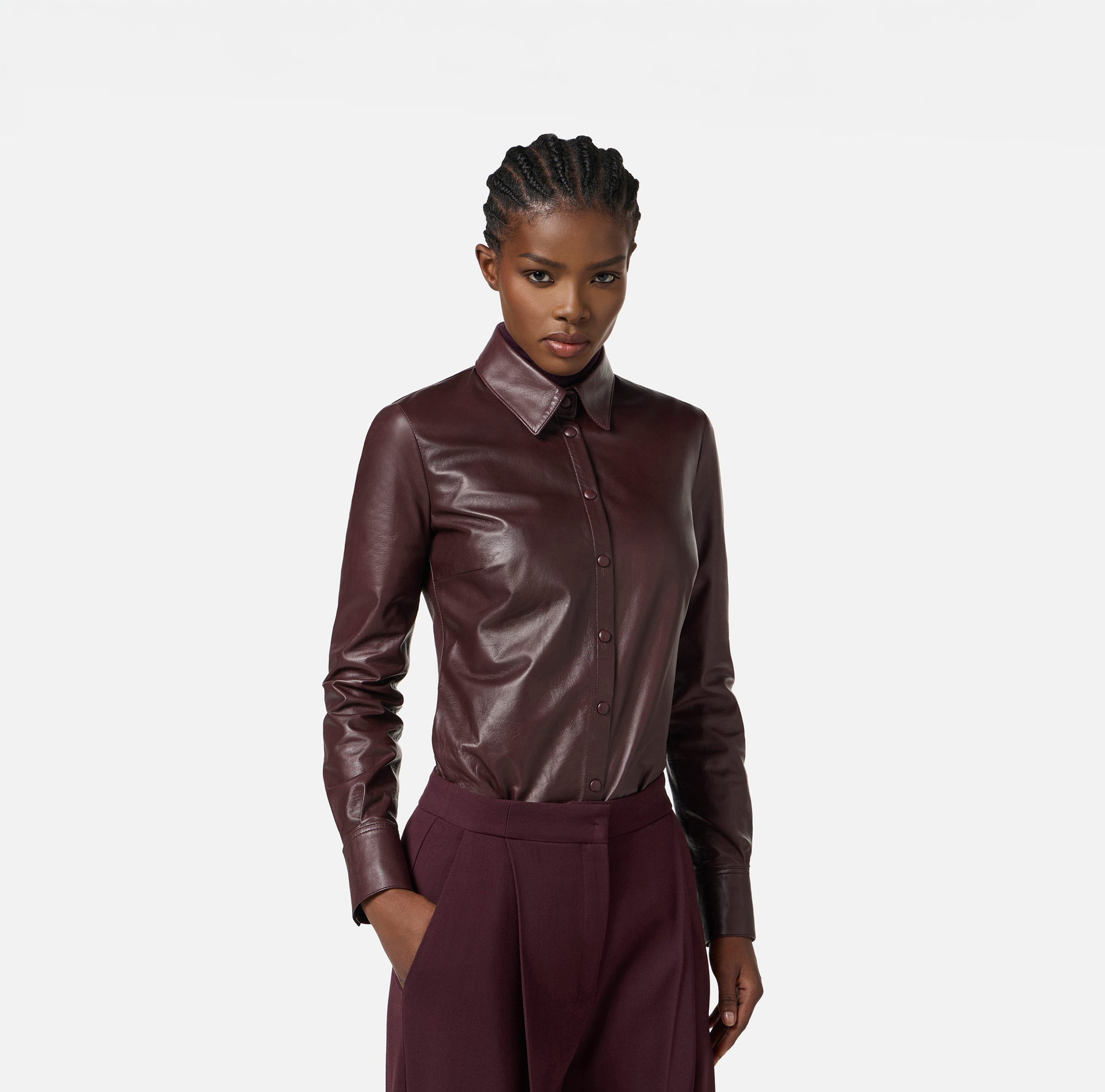 Leather shirt with bow tie - Elisabetta Franchi
