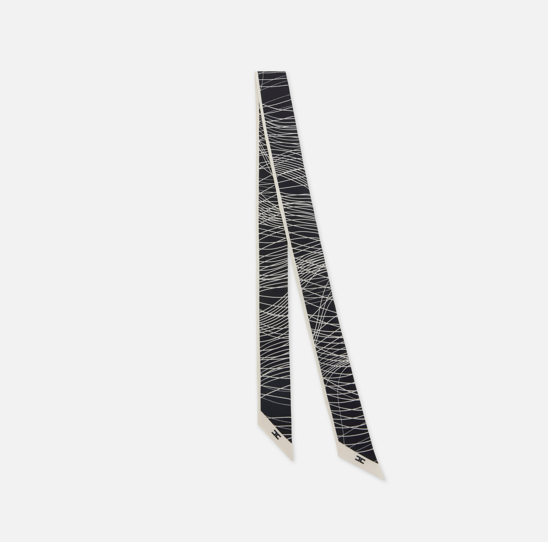 Bandeaux in twill di seta con stampa astratta