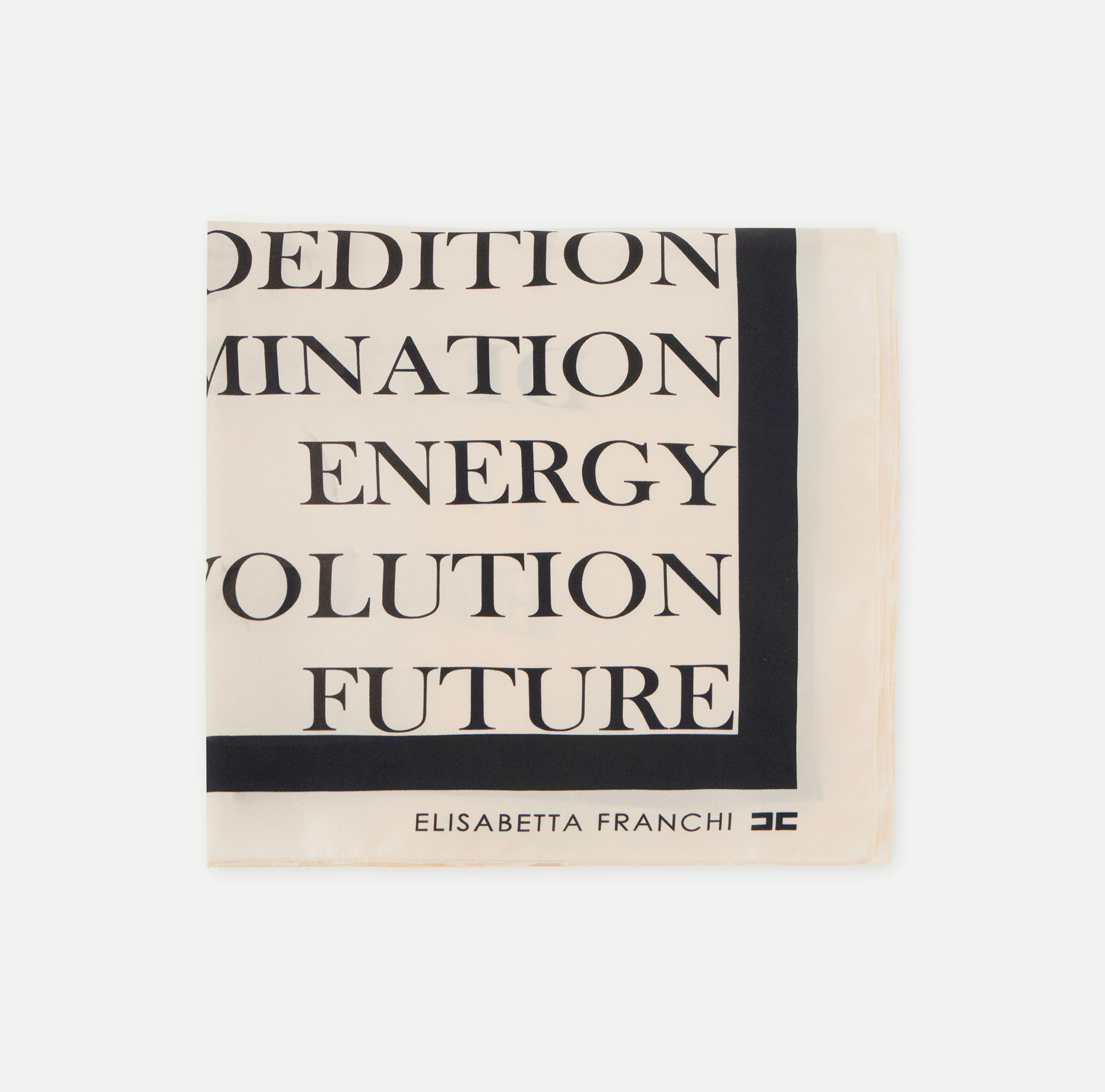 Foulard in seta con stampa lettering