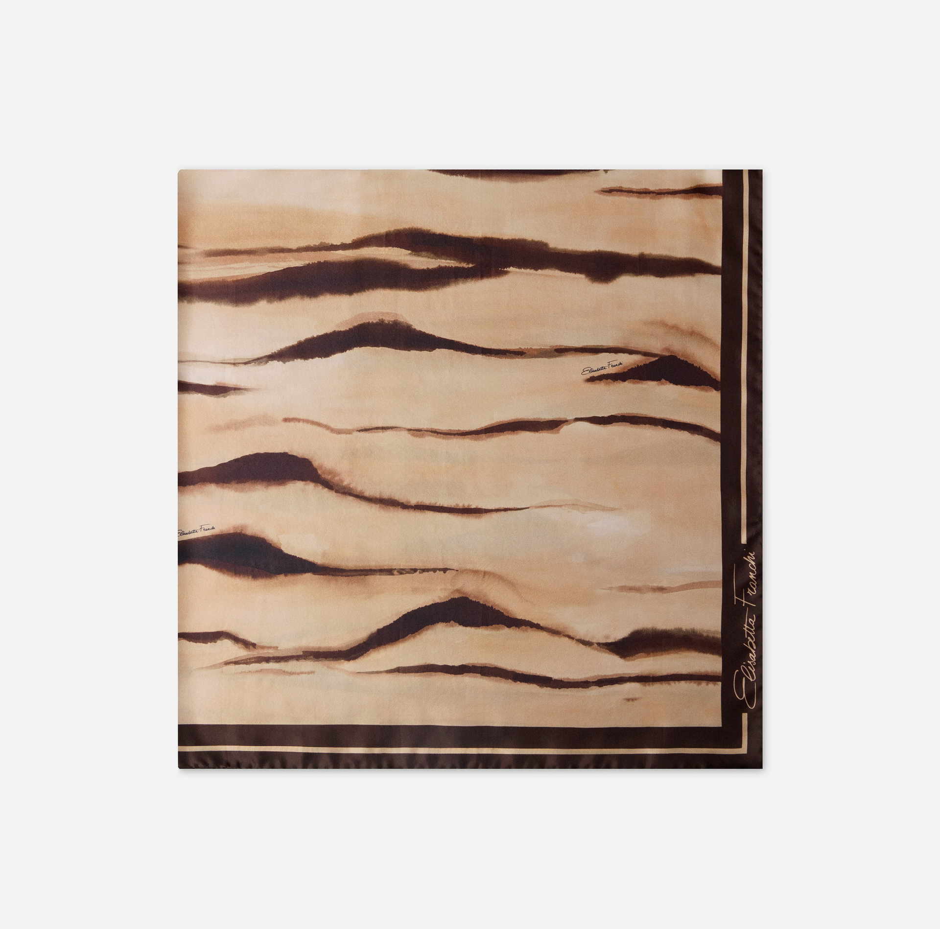 Foulard in twill di seta con stampa tigre