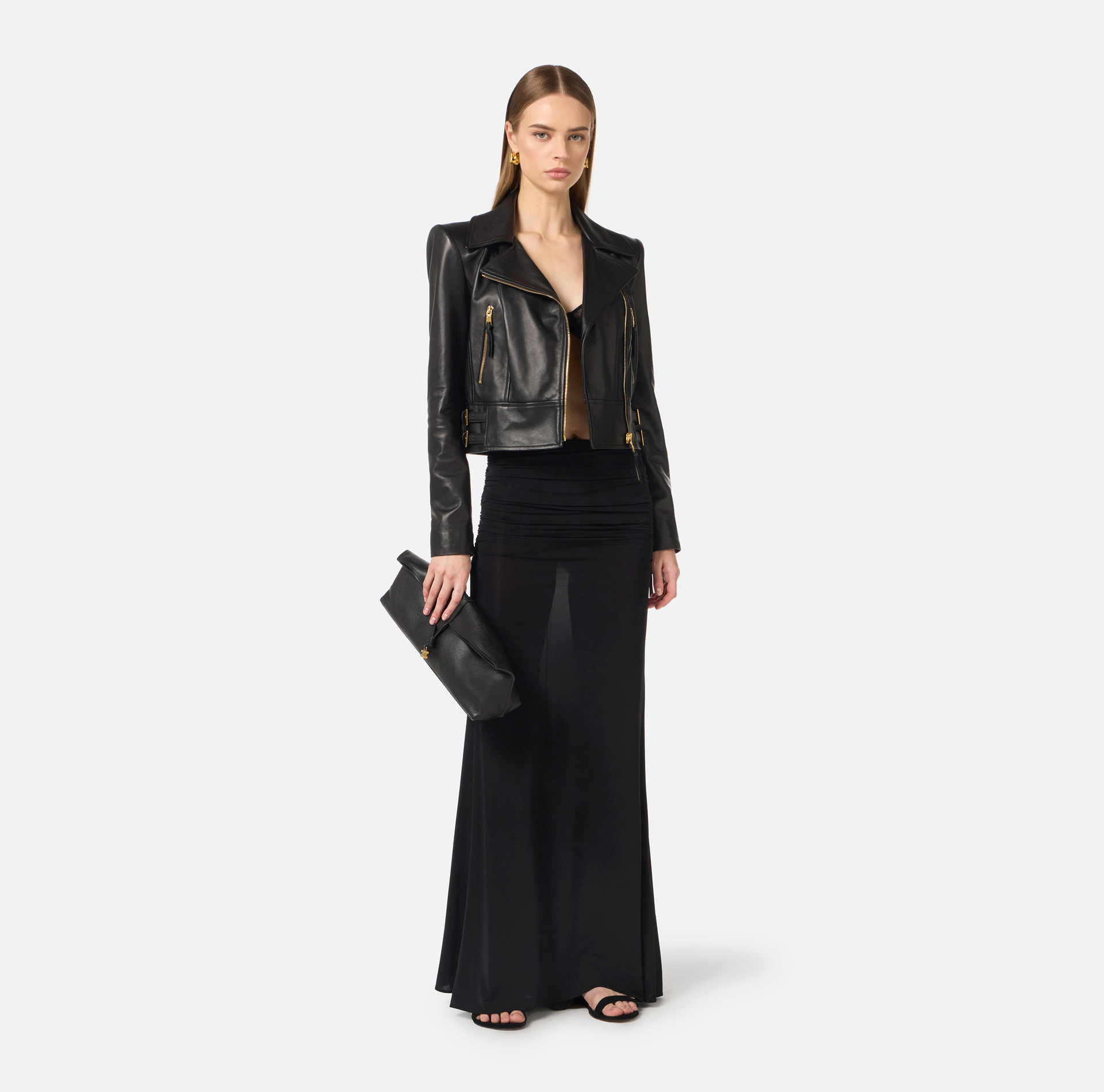 Skórzana kurtka motocyklowa - Elisabetta Franchi