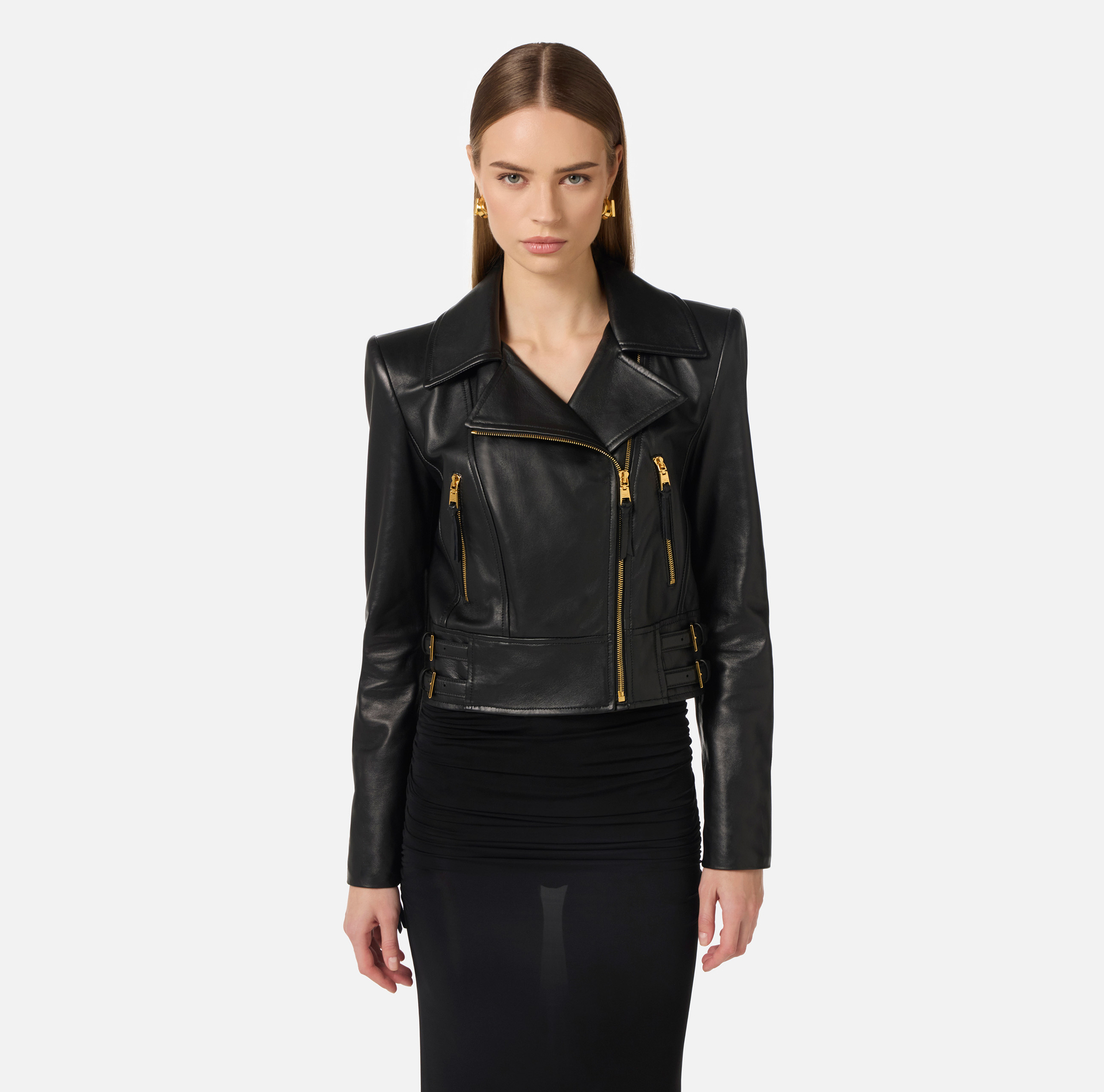 Skórzana kurtka motocyklowa - Elisabetta Franchi