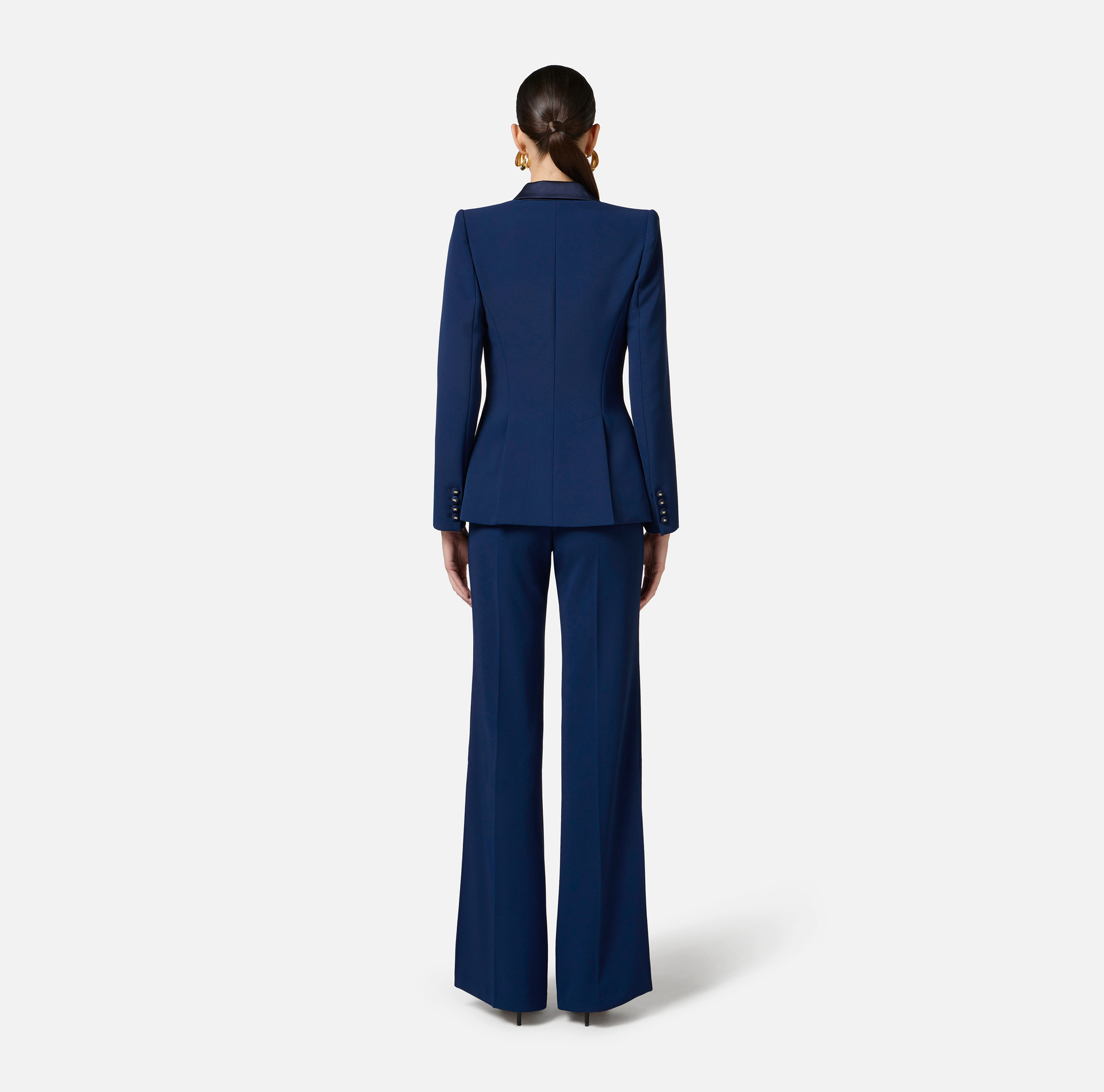 Smoking-Jacke aus Crêpe mit Revers aus Satin - Elisabetta Franchi