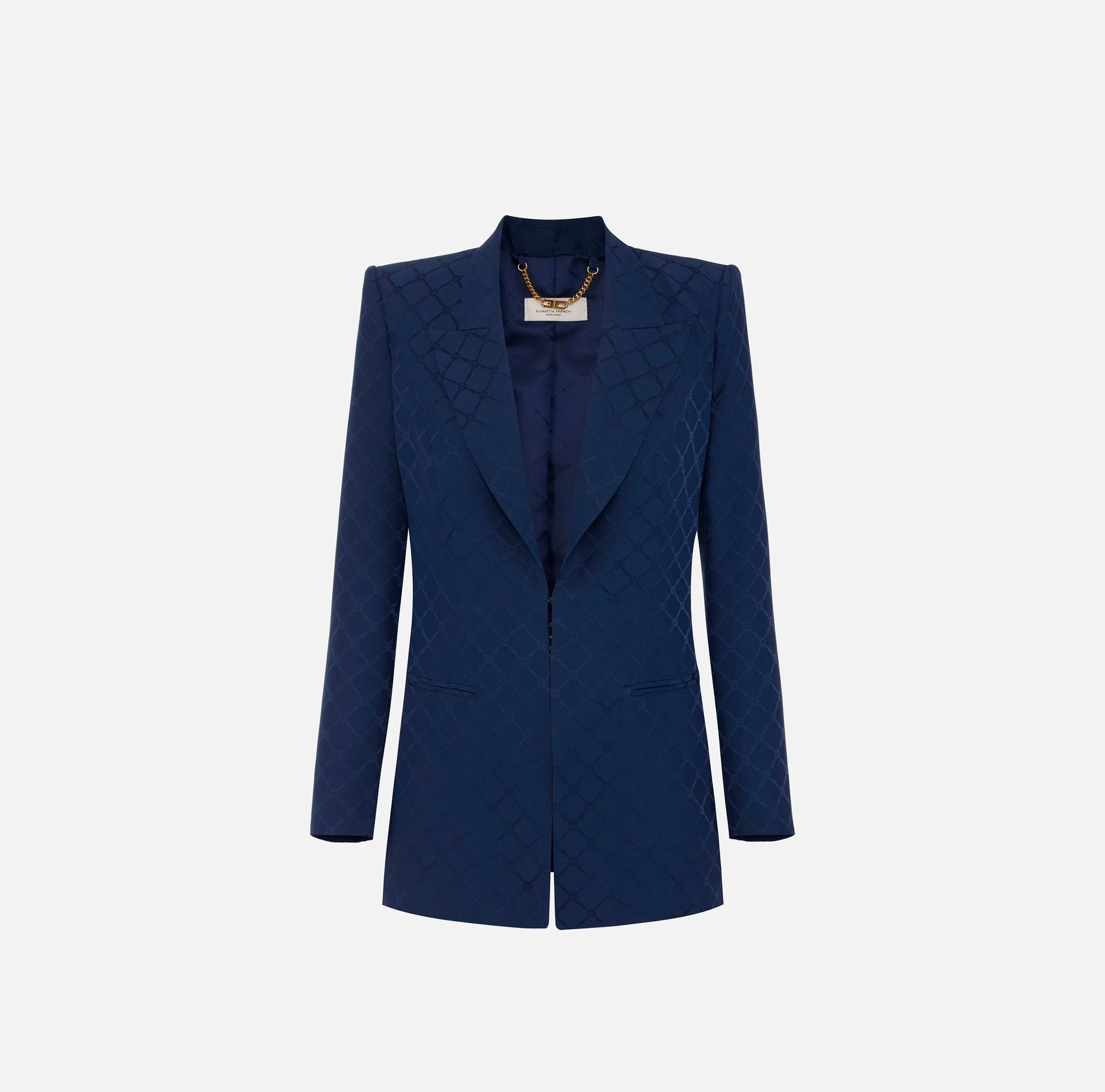 Giacca in satin con losanga jacquard - Elisabetta Franchi
