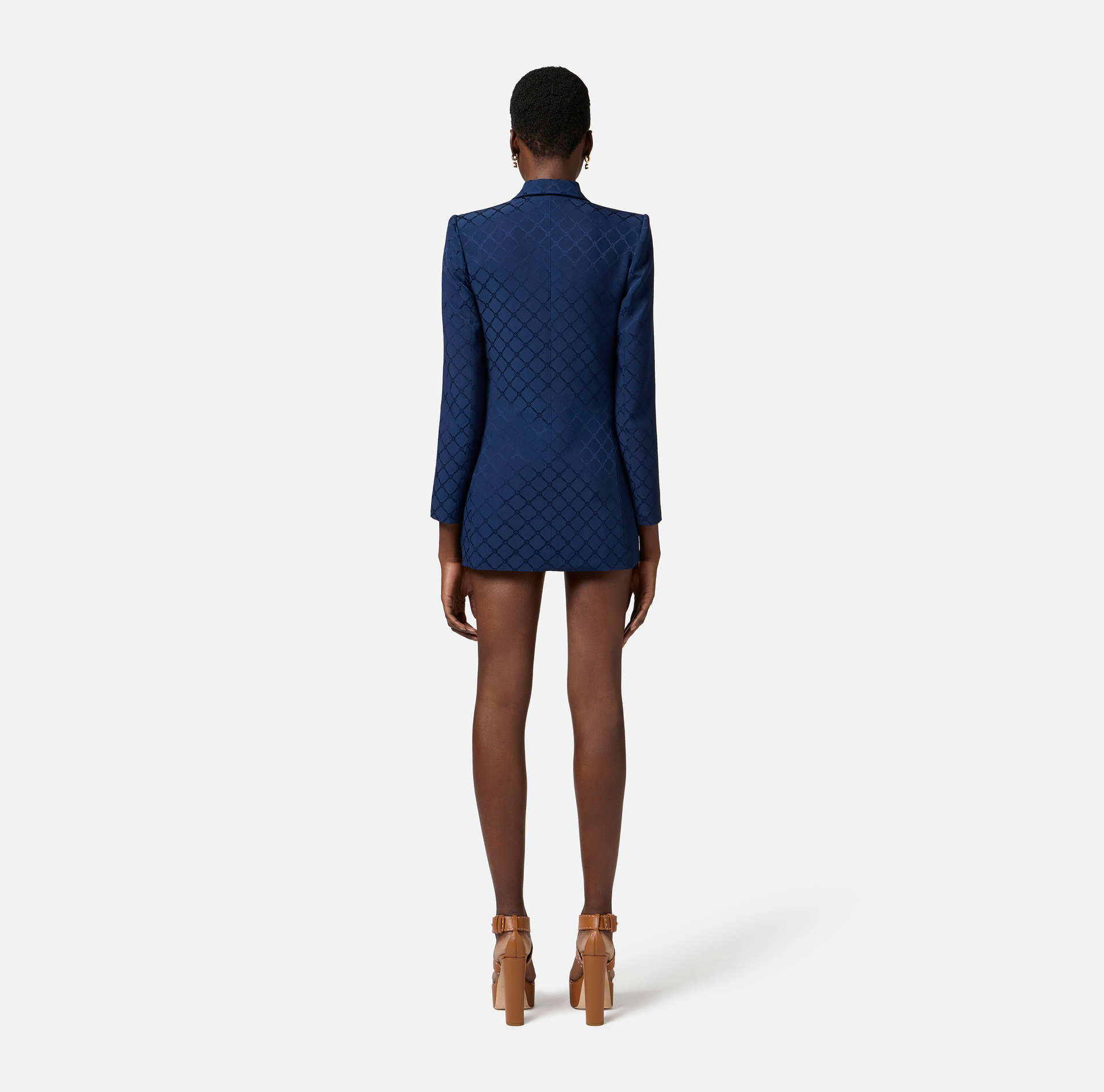 Giacca in satin con losanga jacquard - Elisabetta Franchi