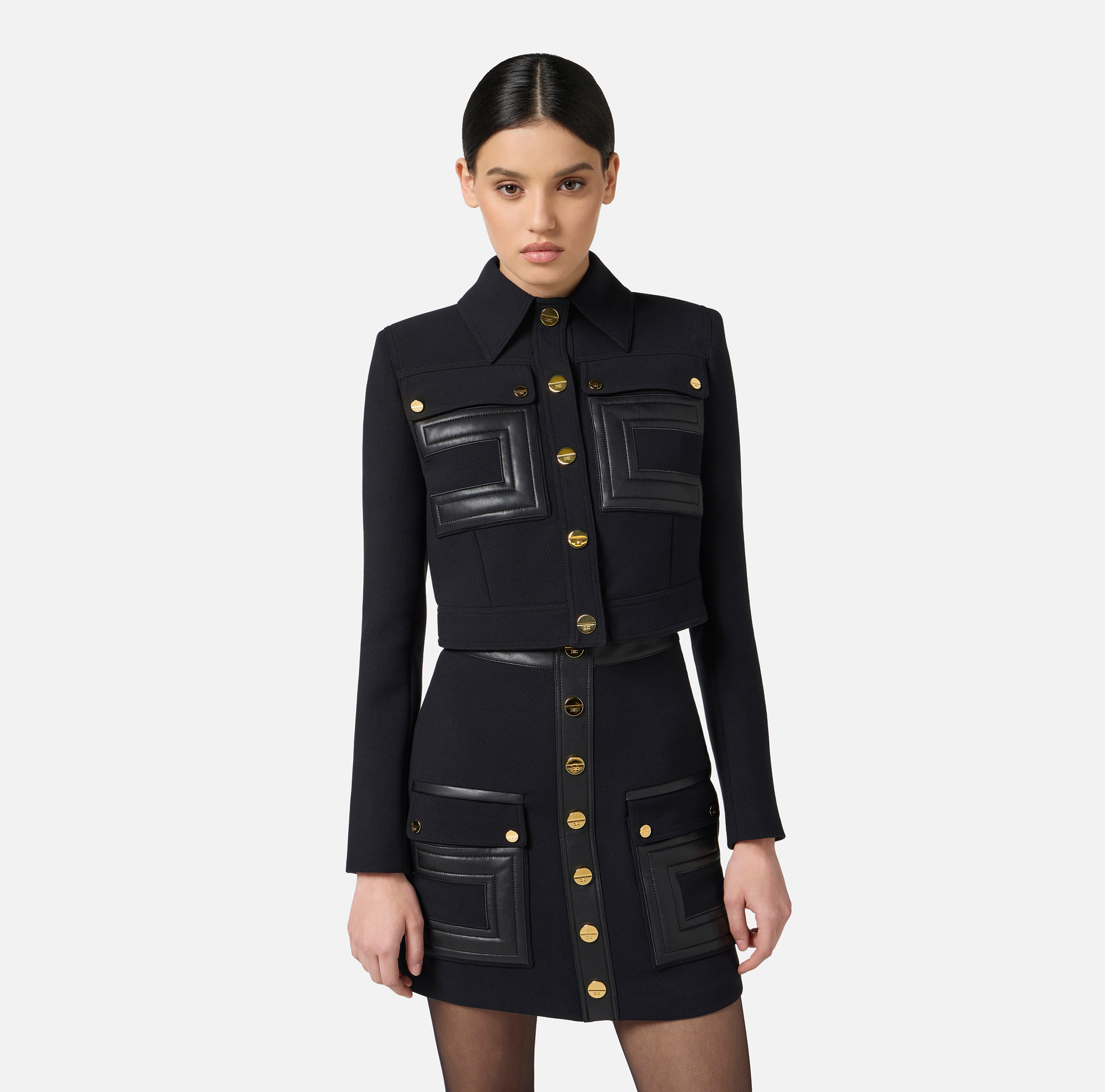 Veste en double crêpe avec détails logo - Elisabetta Franchi