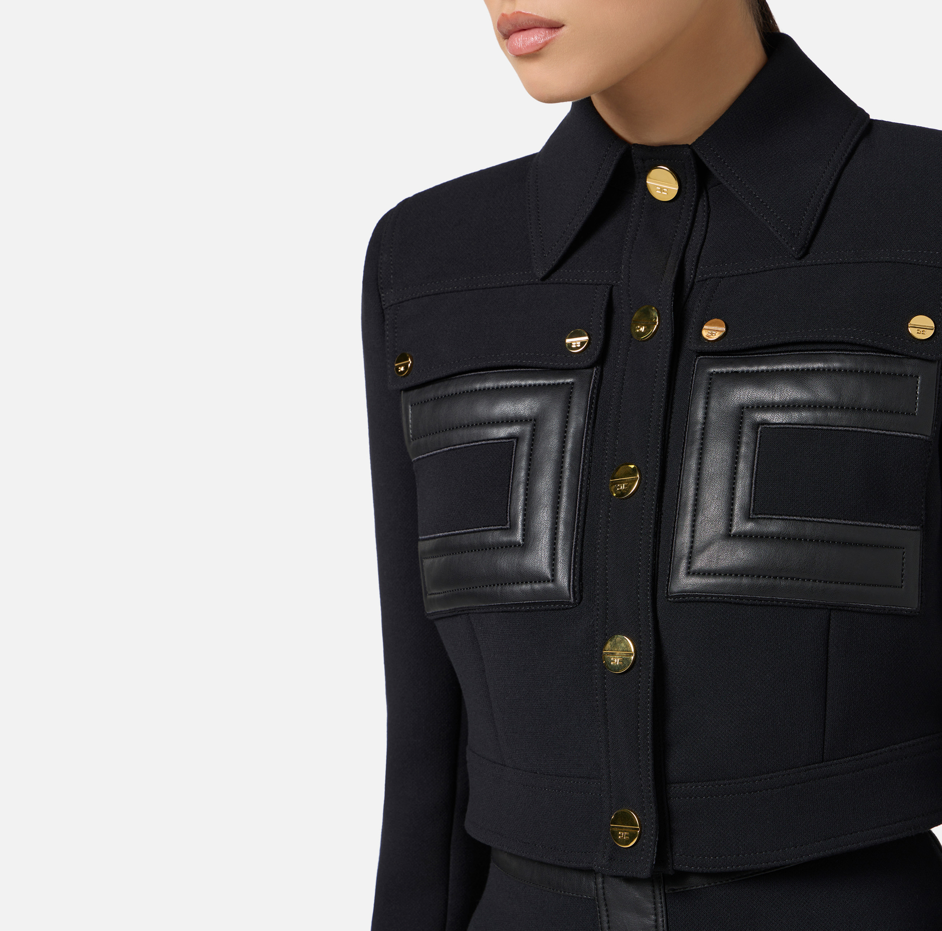 Veste en double crêpe avec détails logo - Elisabetta Franchi