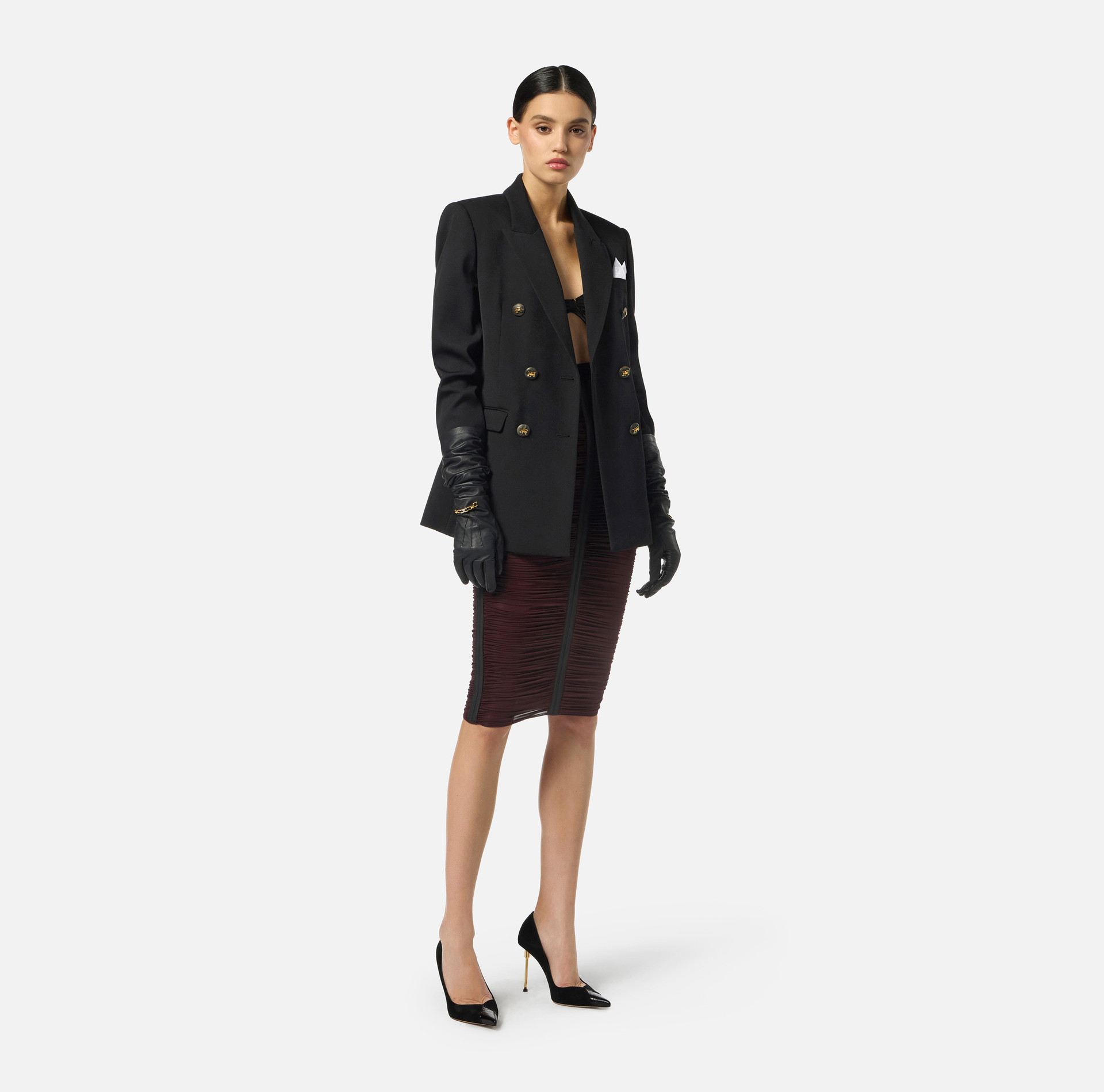 Veste en gabardine de coton avec poche poitrine - Elisabetta Franchi