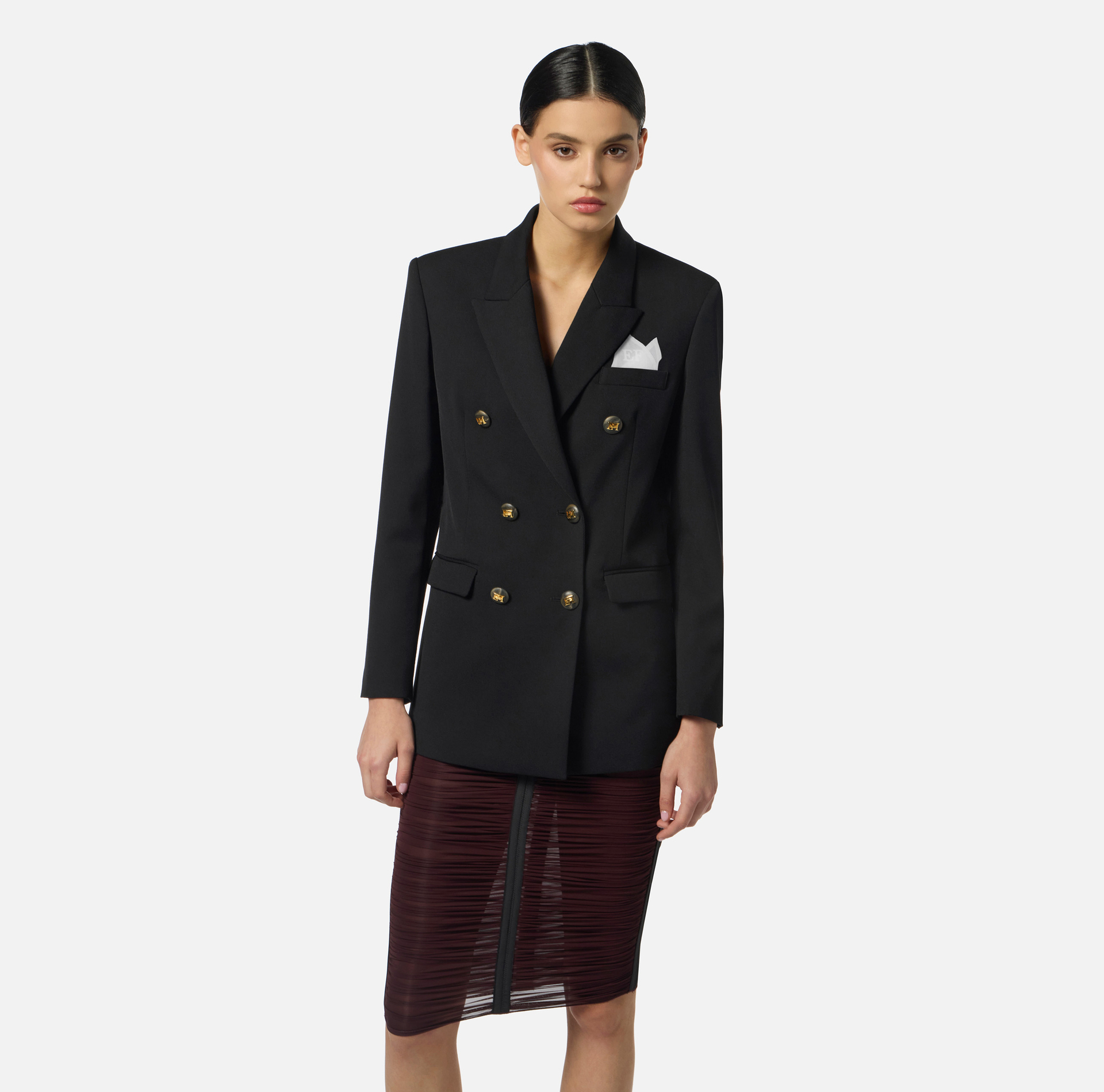 Veste en gabardine de coton avec poche poitrine - Elisabetta Franchi