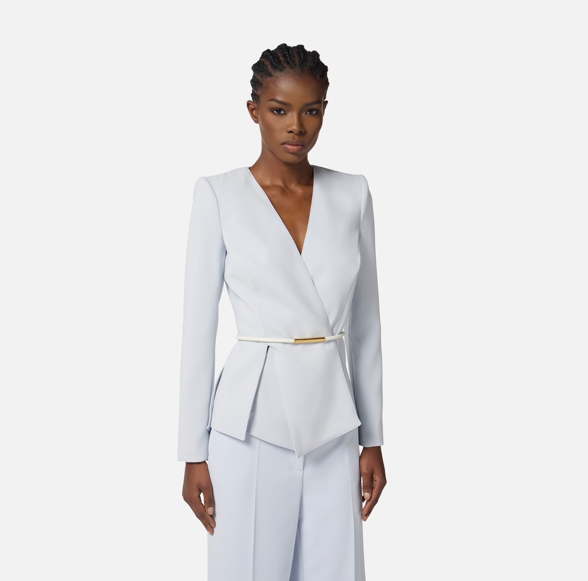Lightweight crêpe jacket with belt - Elisabetta Franchi