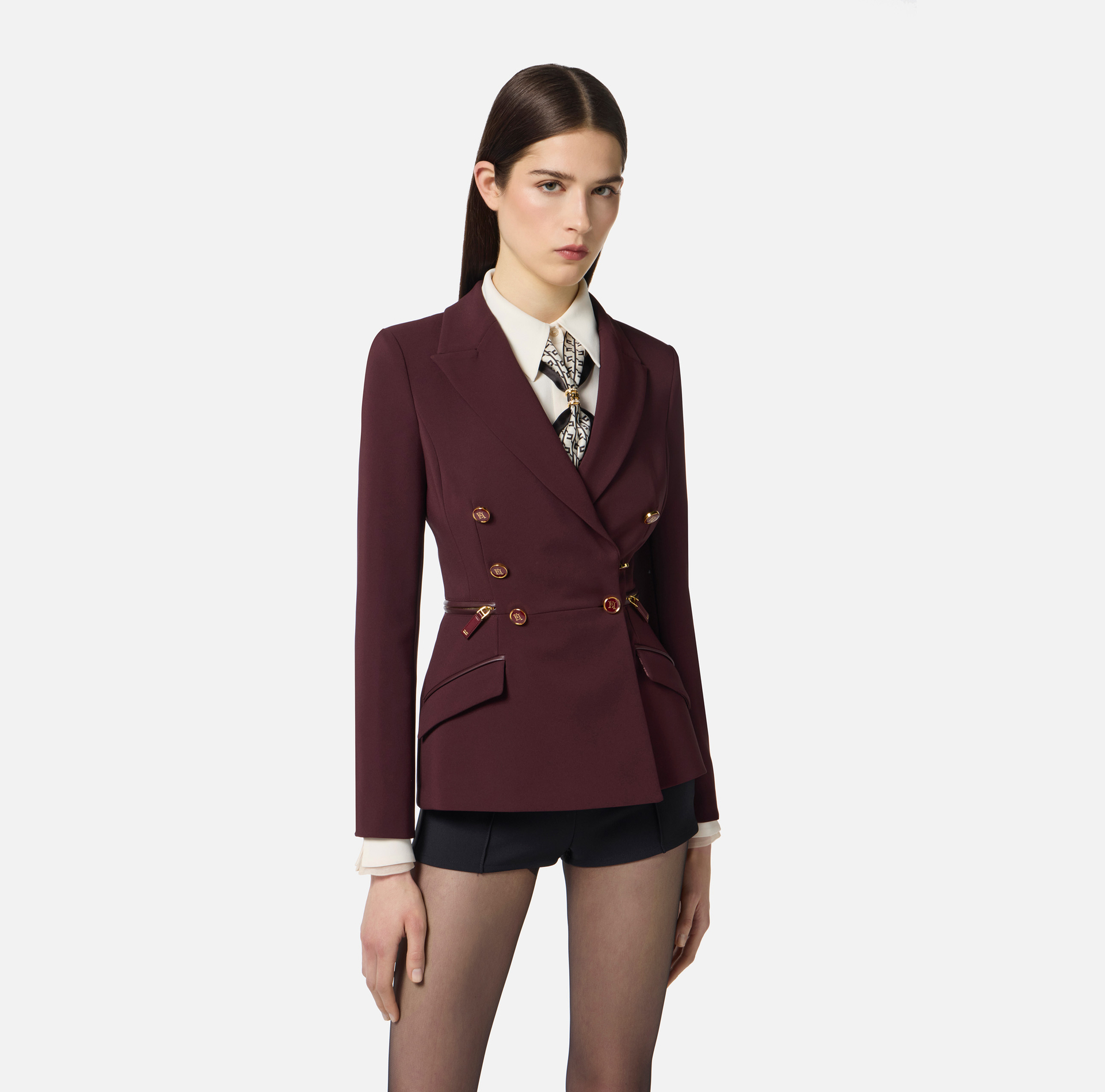 Veste en crêpe léger avec détails zip - Elisabetta Franchi