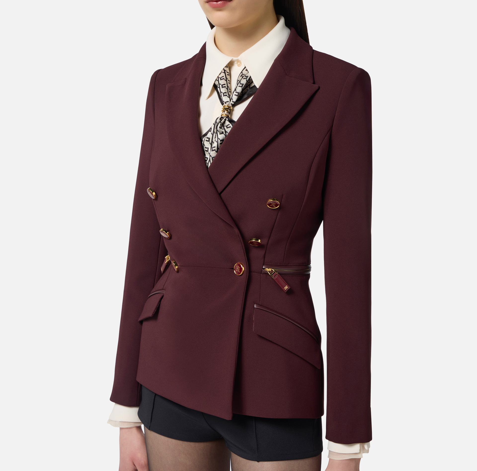 Veste en crêpe léger avec détails zip - Elisabetta Franchi