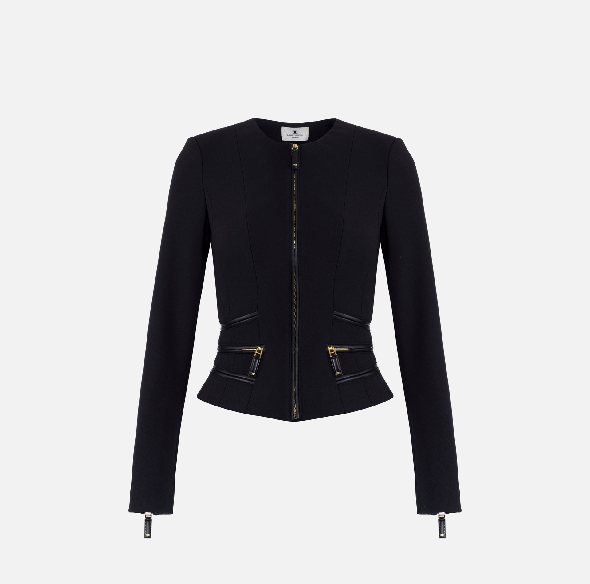 Chaqueta de doble crepé con detalles cremallera - Elisabetta Franchi