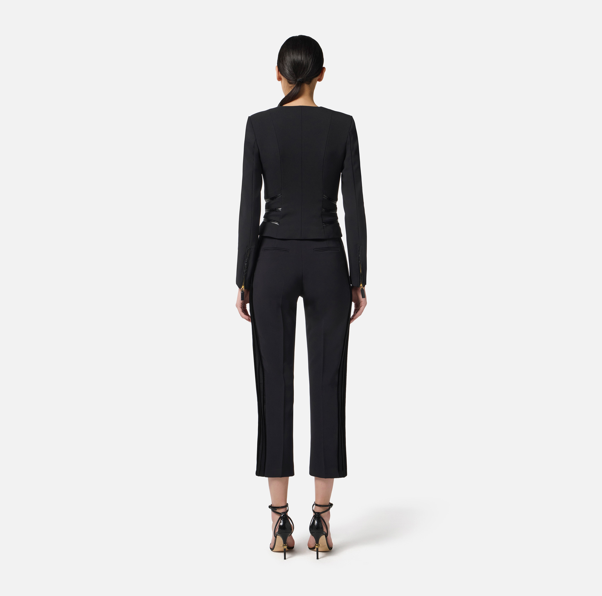 Chaqueta de doble crepé con detalles cremallera - Elisabetta Franchi