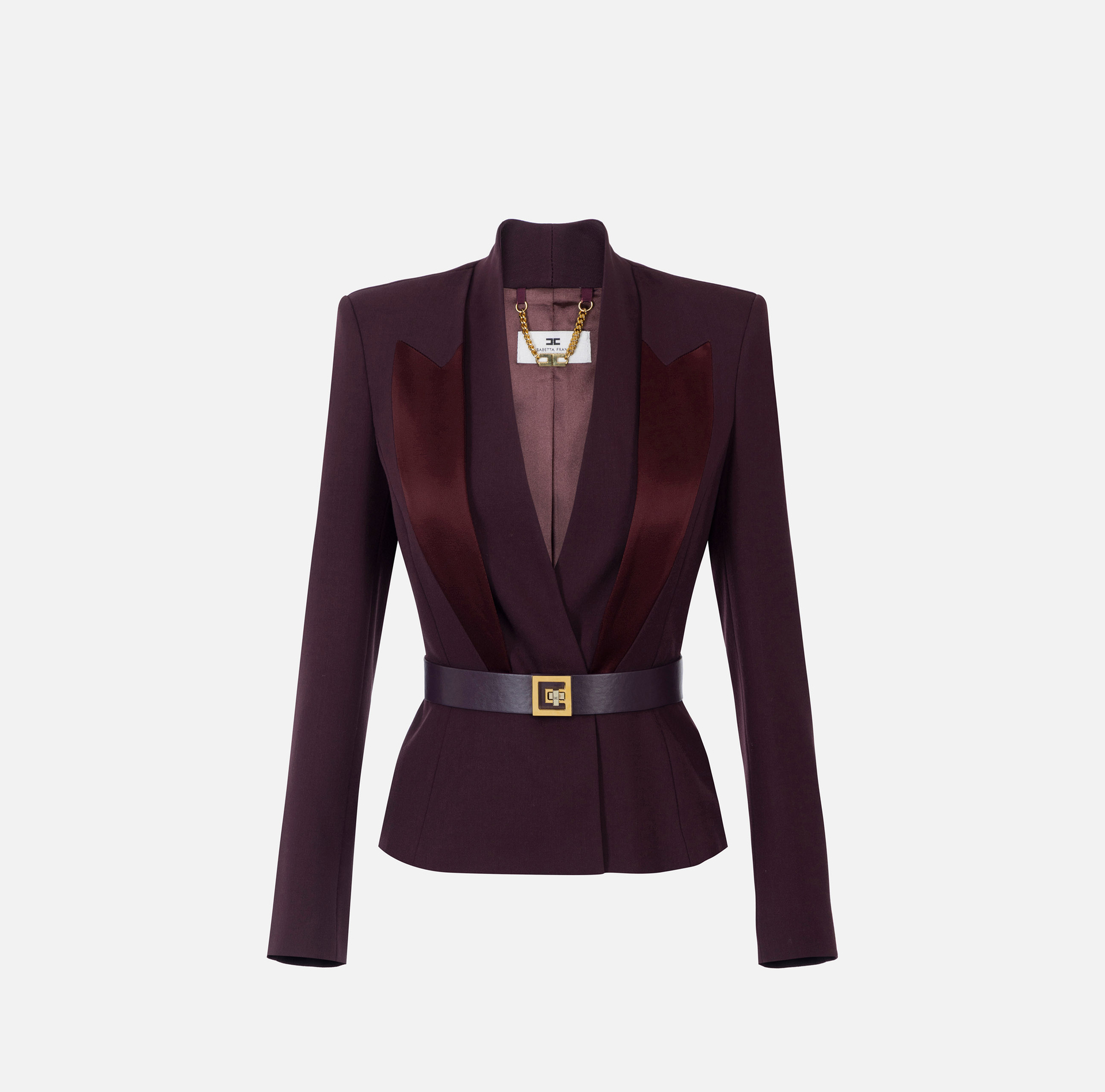 Veste en crêpe avec revers en satin - Elisabetta Franchi
