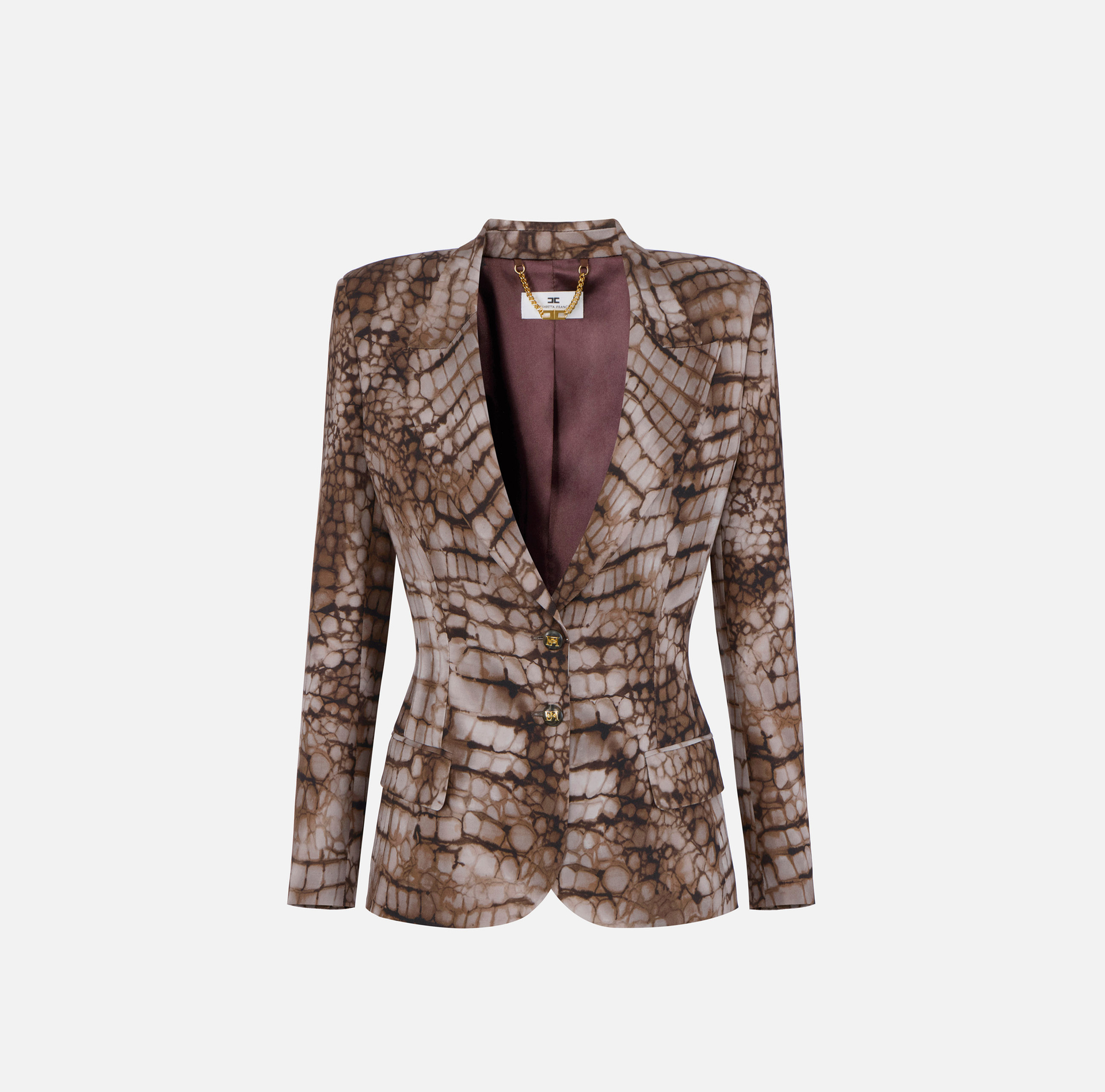 Jacket in crêpe fabric with alligator print - Elisabetta Franchi