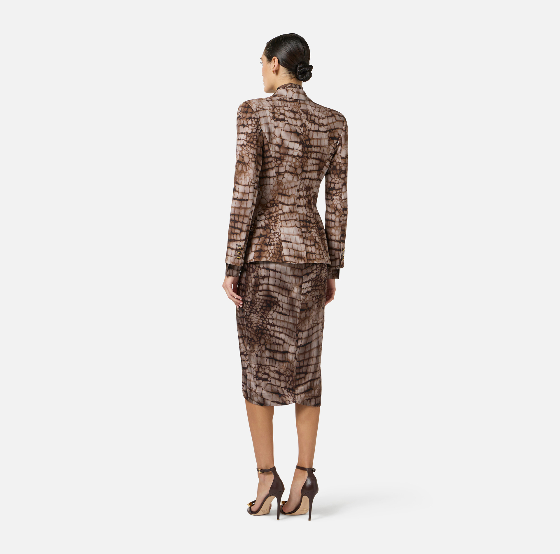 Jacket in crêpe fabric with alligator print - Elisabetta Franchi