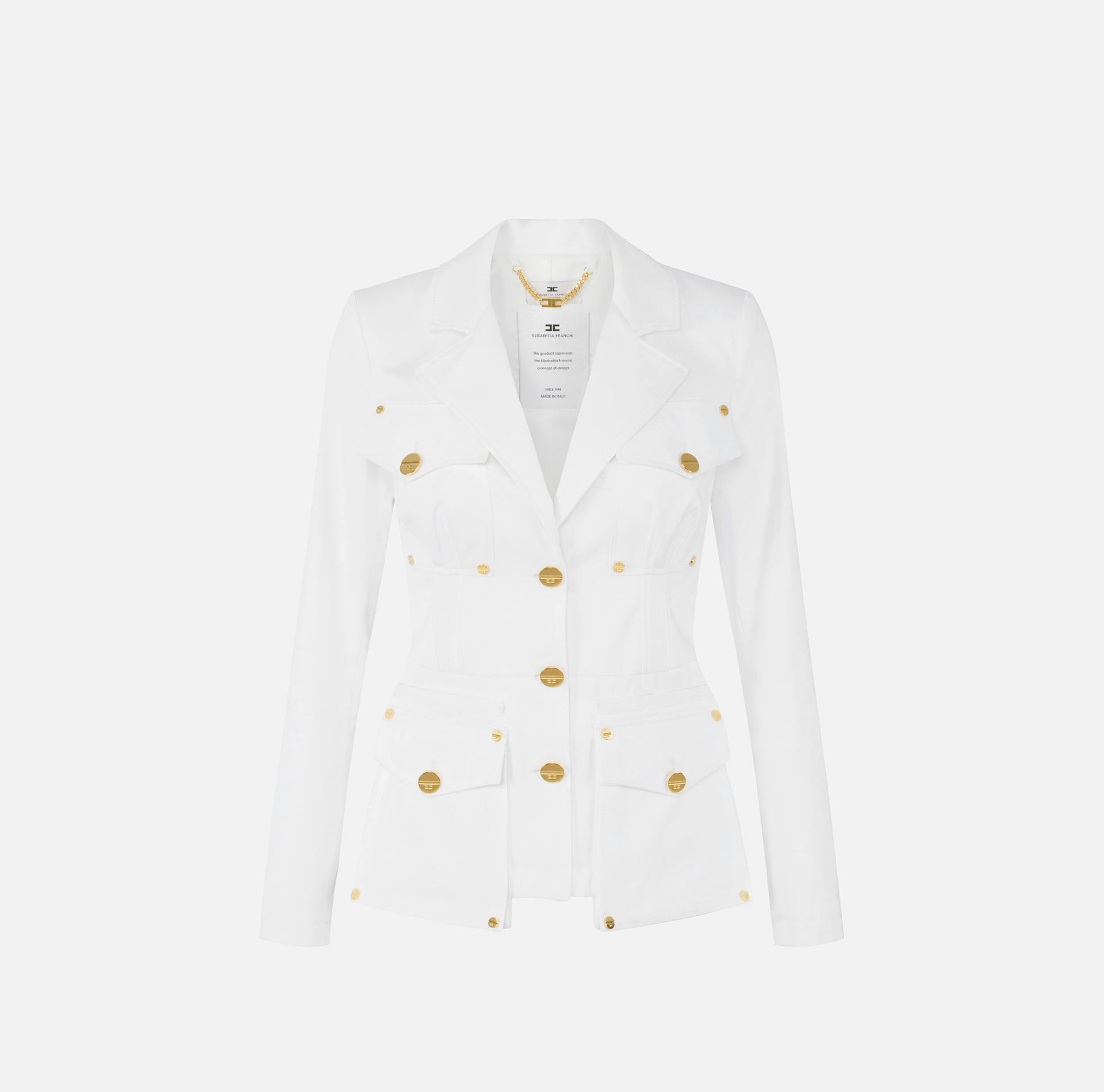 Jacke aus Baumwoll-Gabardine mit großen Taschen - Elisabetta Franchi