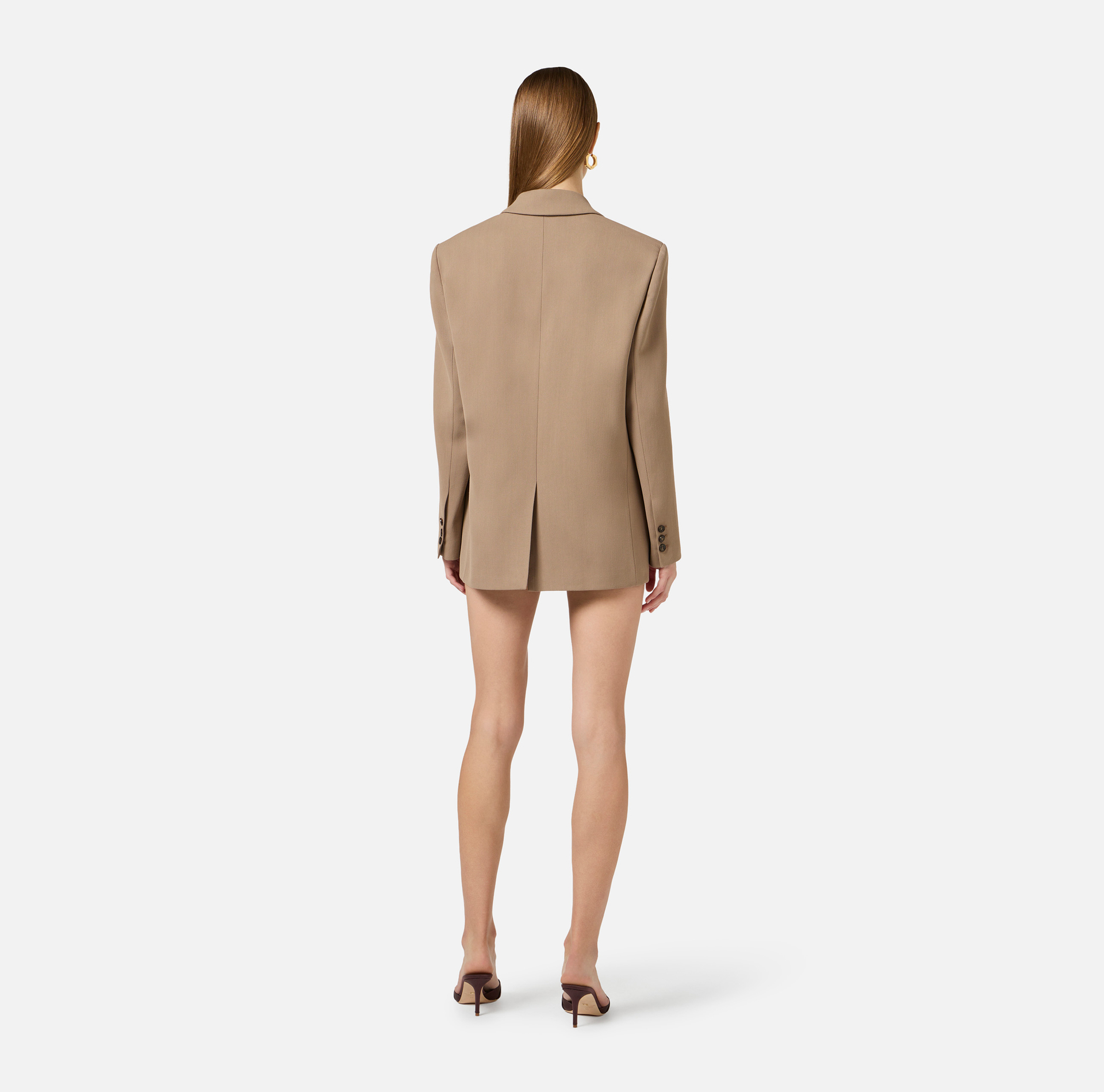 Żakiet z gabardyny z wyszywanymi kieszeniami - Elisabetta Franchi