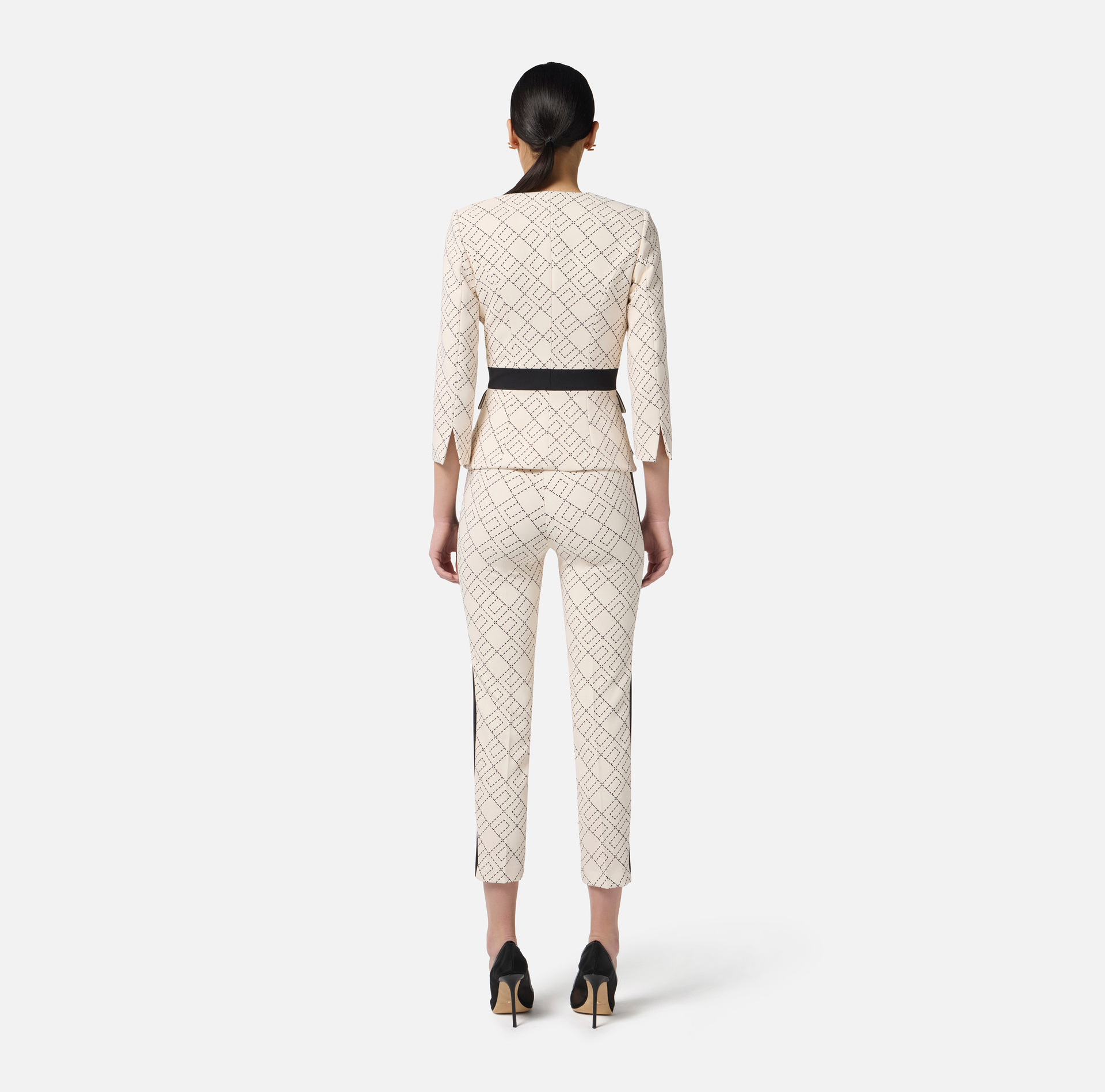 Chaqueta bicolor de crepé doble - Elisabetta Franchi